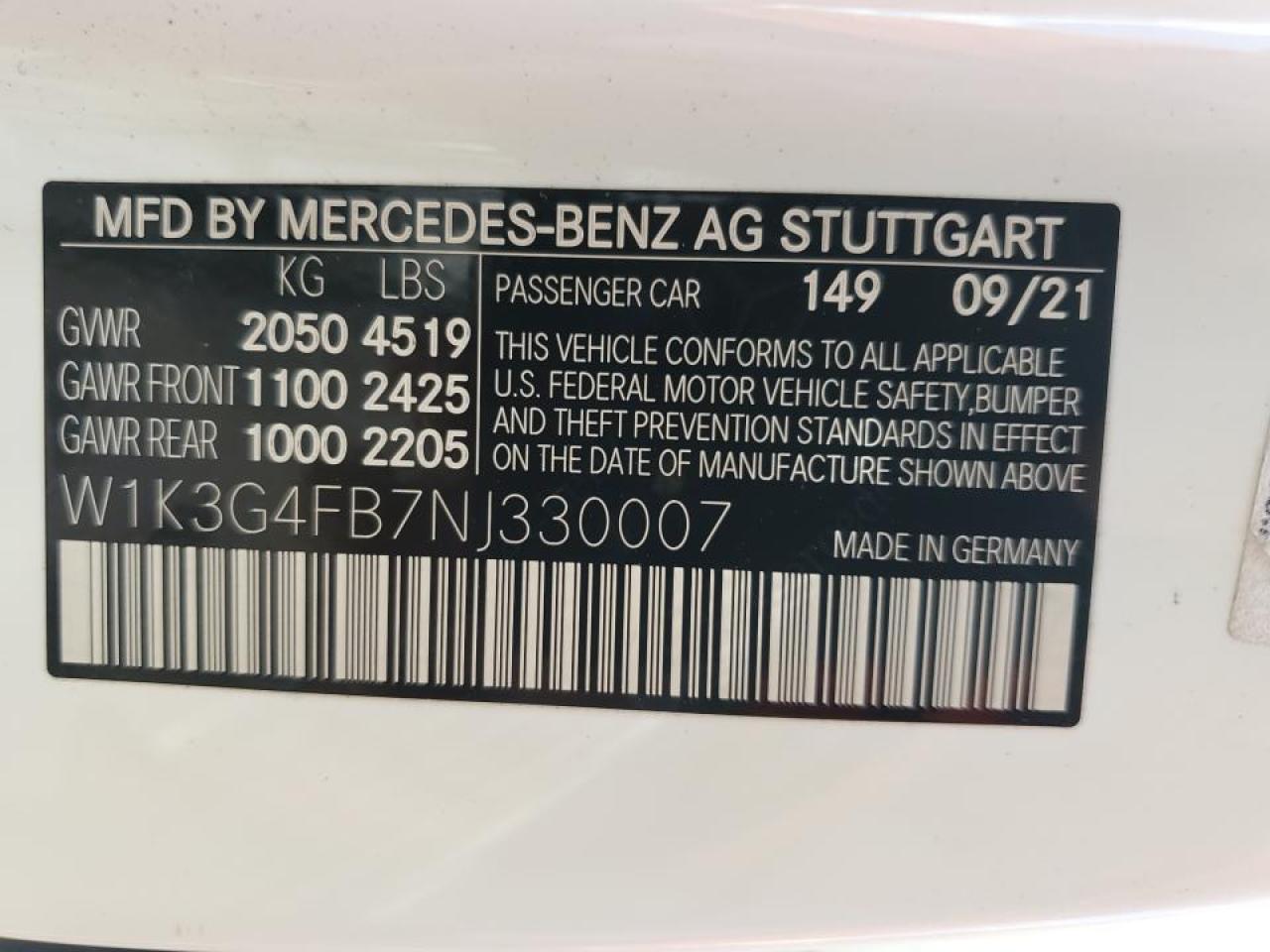 2022 Mercedes-Benz A 220 4Matic VIN: W1K3G4FB7NJ330007 Lot: 56596224