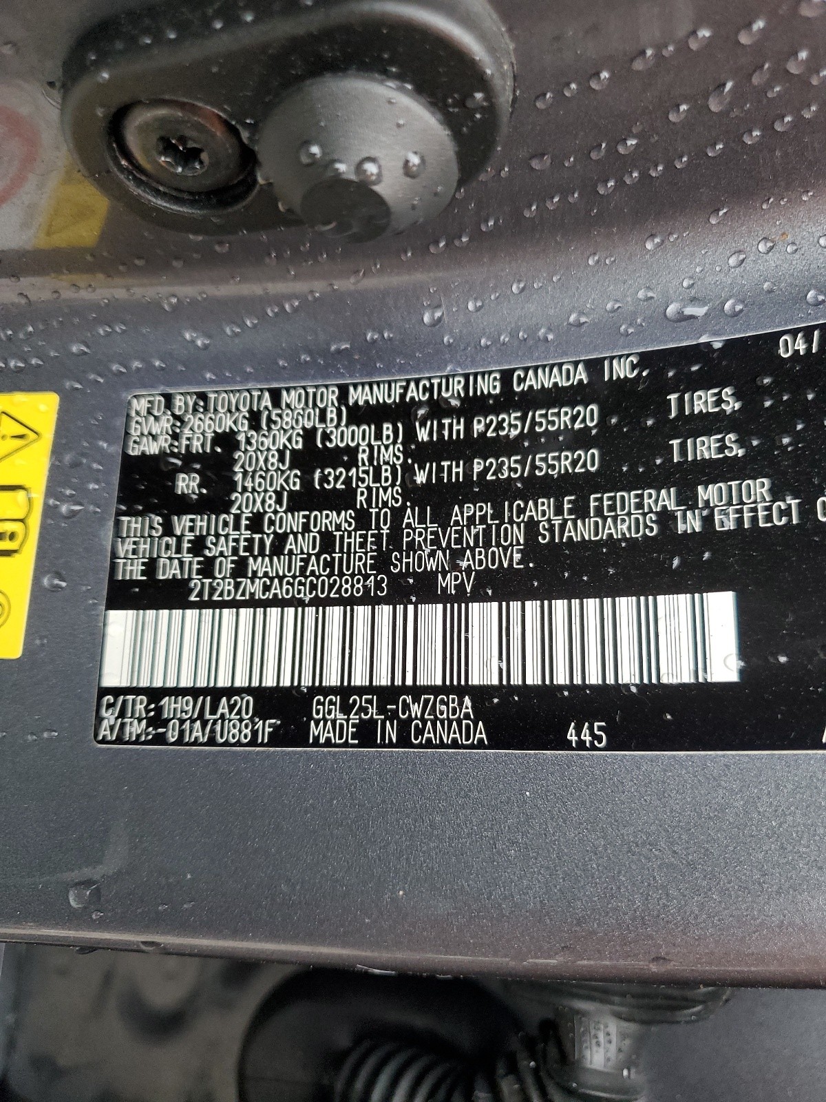 2T2BZMCA6GC028813 2016 Lexus Rx 350 Base