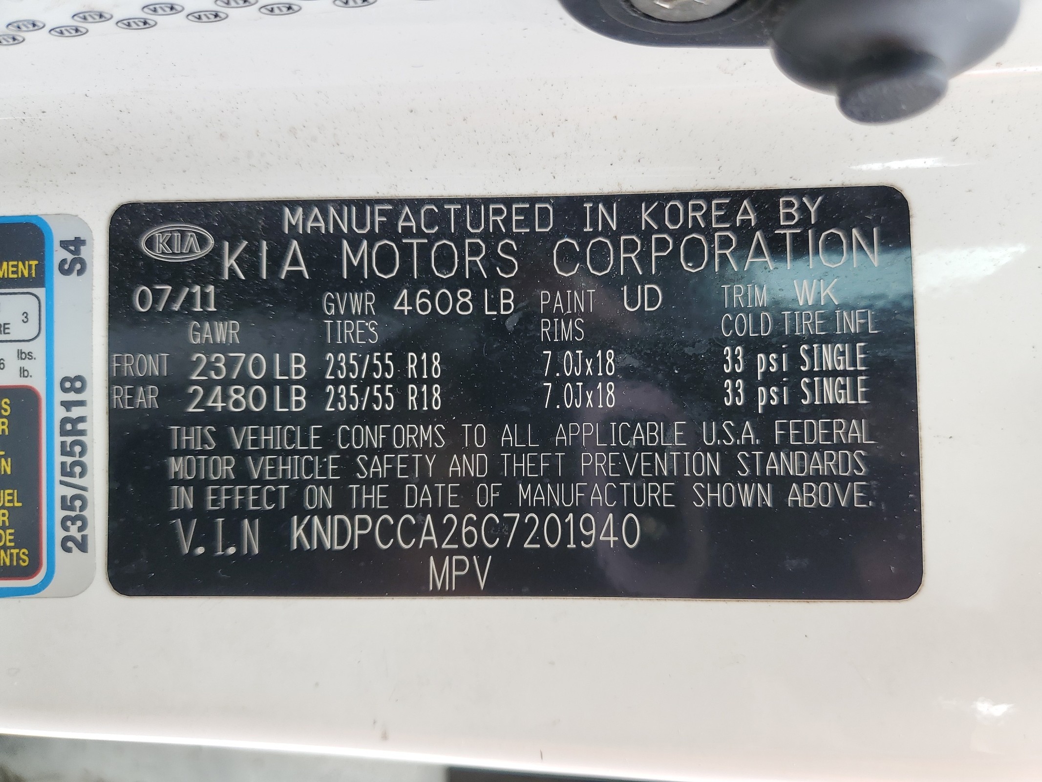 KNDPCCA26C7201940 2012 Kia Sportage Ex