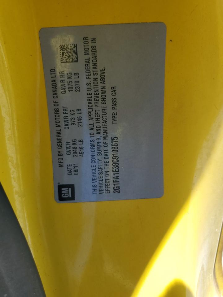 2012 Chevrolet Camaro Ls VIN: 2G1FA1E38C9108675 Lot: 57318494