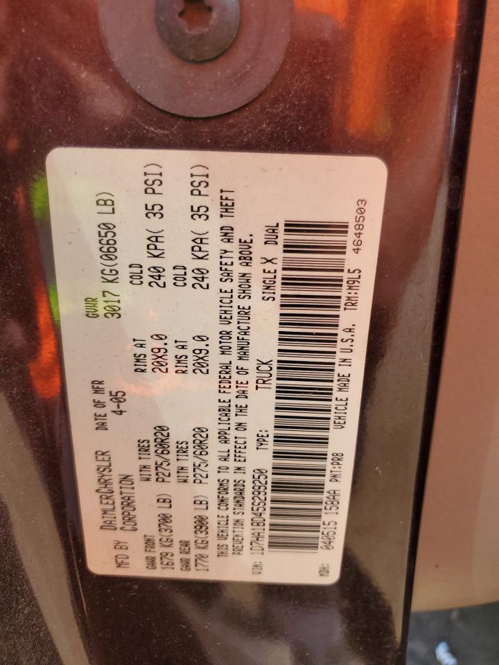 2005 Dodge Ram 1500 St VIN: 1D7HA18D45S299250 Lot: 58022734