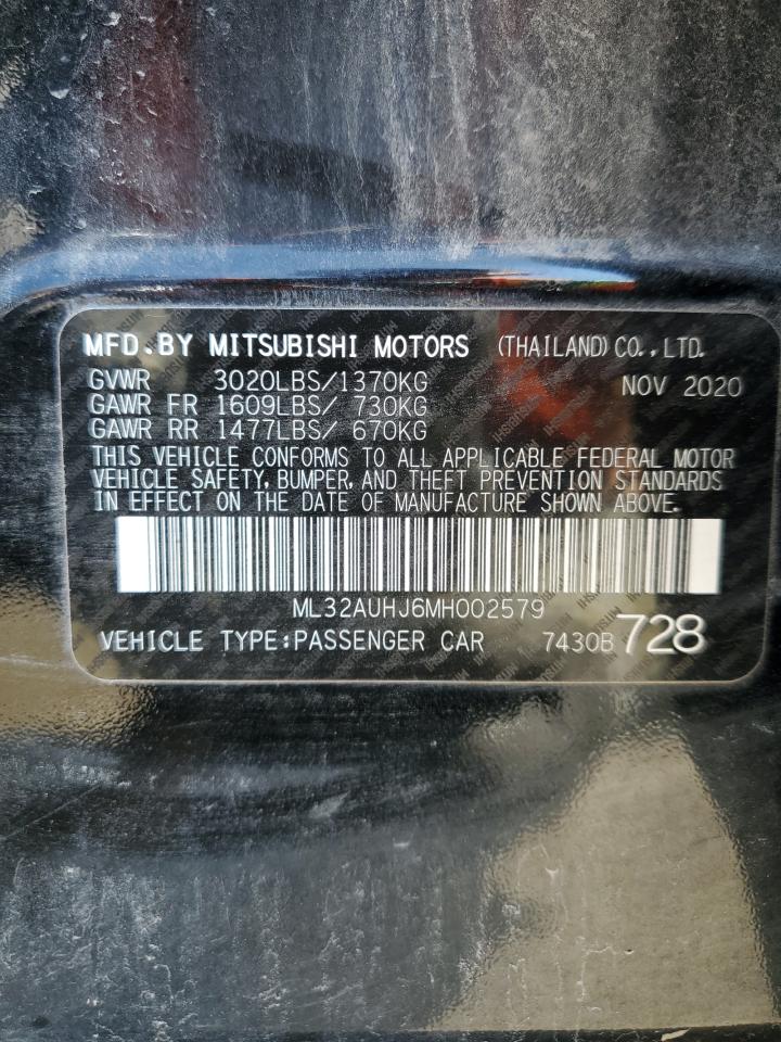 2021 Mitsubishi Mirage Es VIN: ML32AUHJ6MH002579 Lot: 57160884