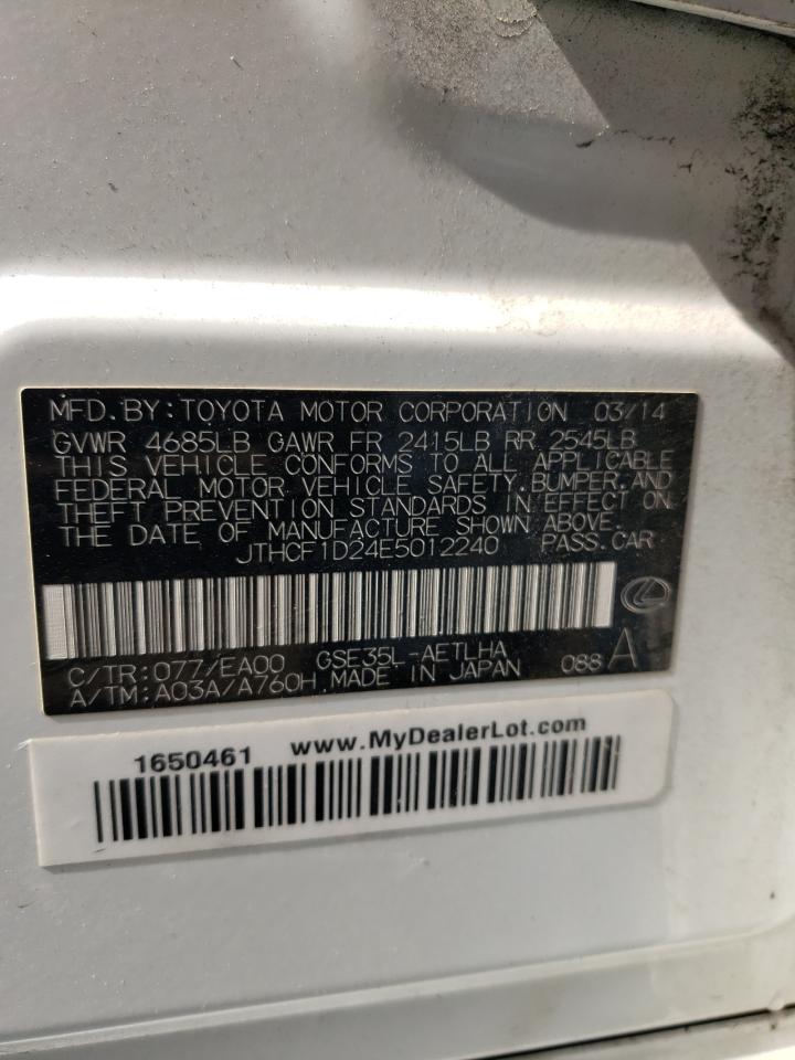 2014 Lexus Is 250 VIN: JTHCF1D24E5012240 Lot: 58947234