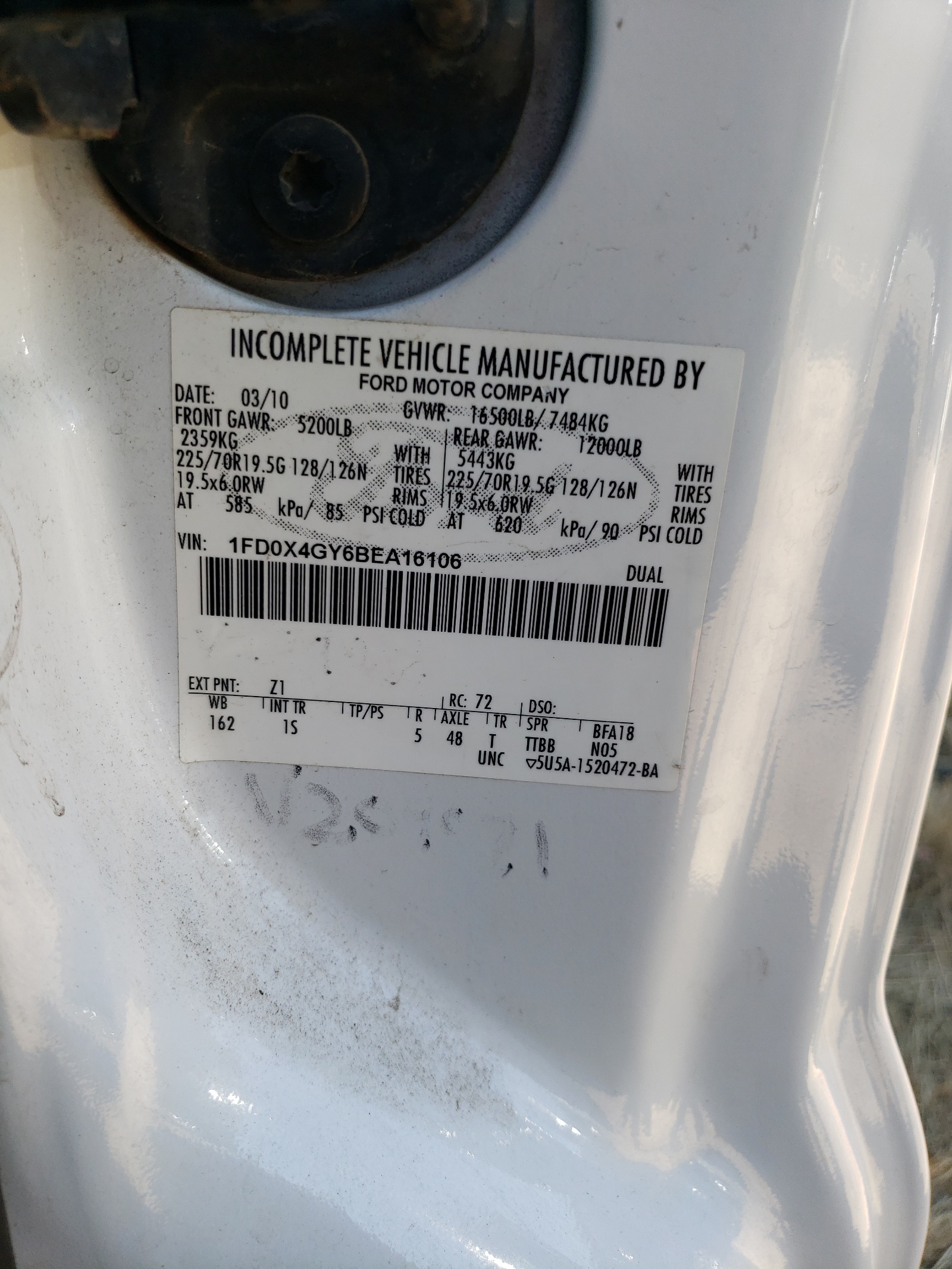 1FD0X4GY6BEA16106 2011 Ford F450 Super Duty