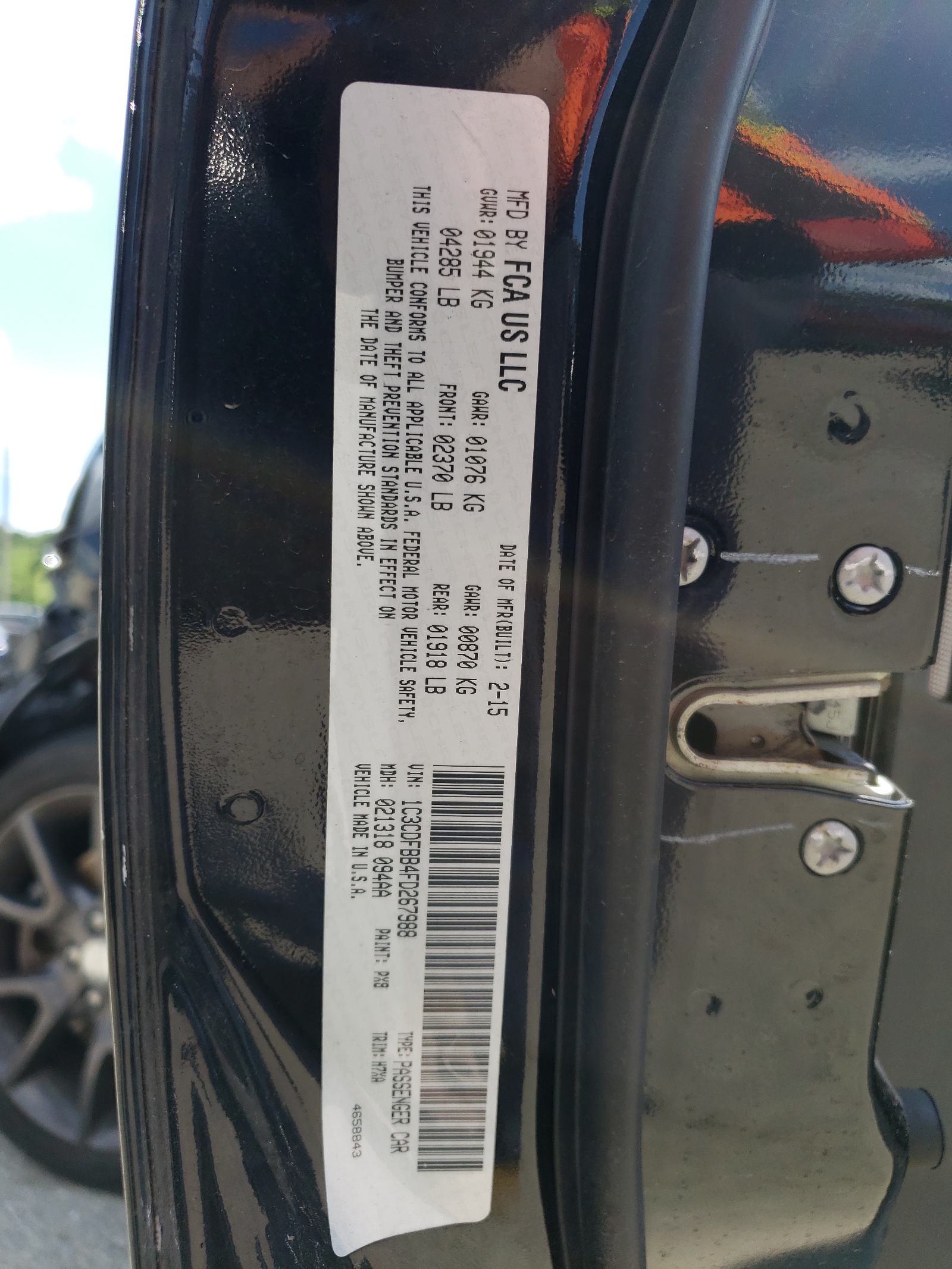 1C3CDFBB4FD267988 2015 Dodge Dart Sxt