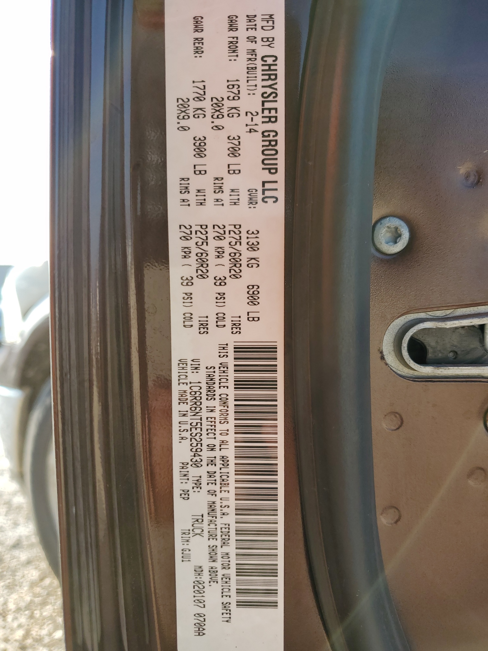 1C6RR6NT5ES259430 2014 Ram 1500 Laramie