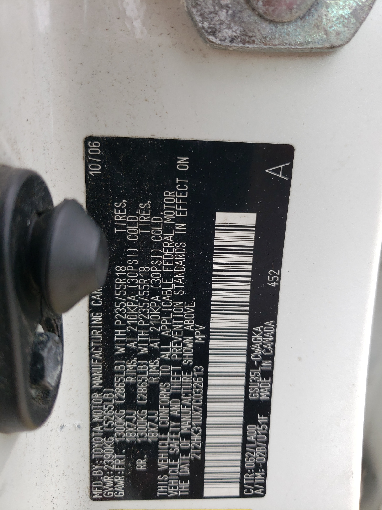 2T2HK31UX7C032613 2007 Lexus Rx 350