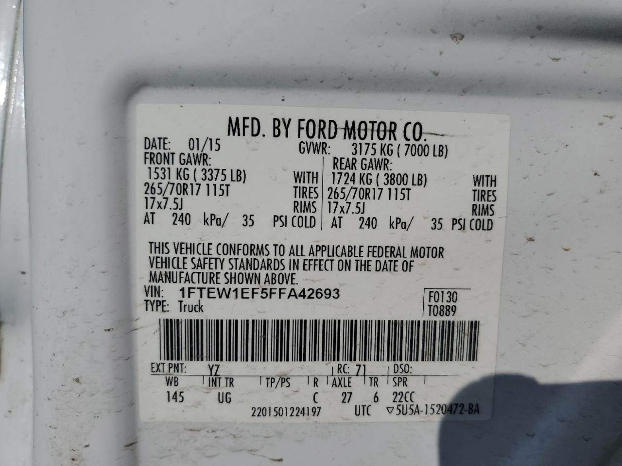 1FTEW1EF5FFA42693 2015 FORD F-150 - Image 15