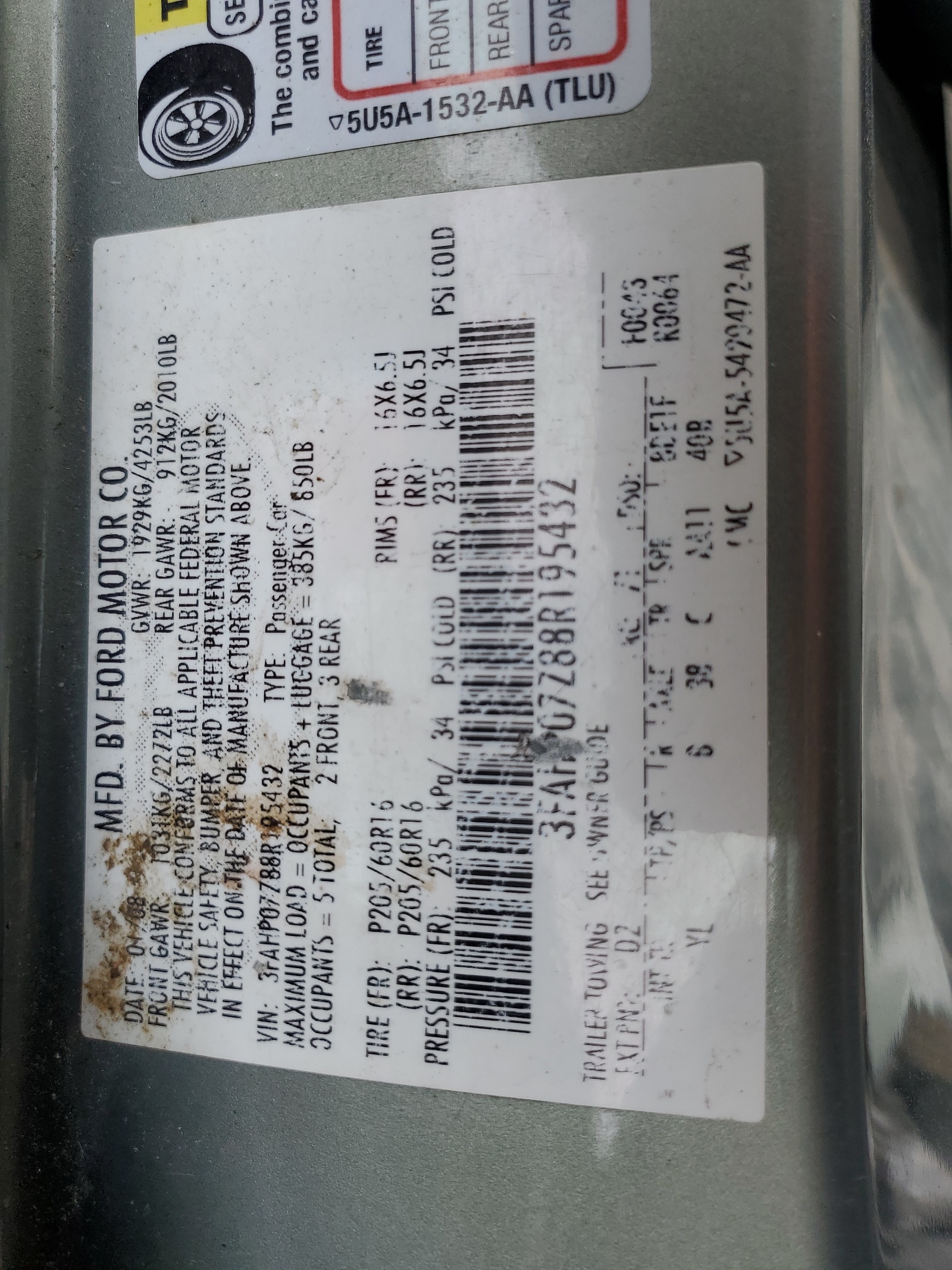 3FAHP07Z88R195432 2008 Ford Fusion Se