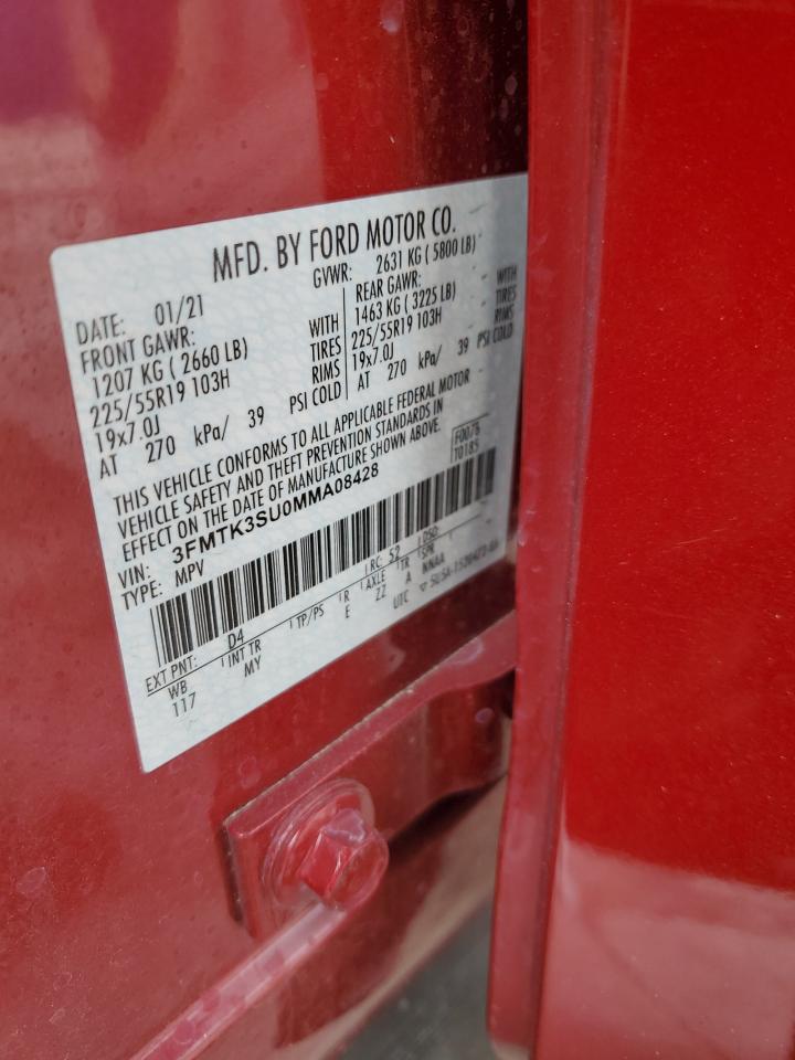 2021 Ford Mustang Mach-E Premium VIN: 3FMTK3SU0MMA08428 Lot: 59734154