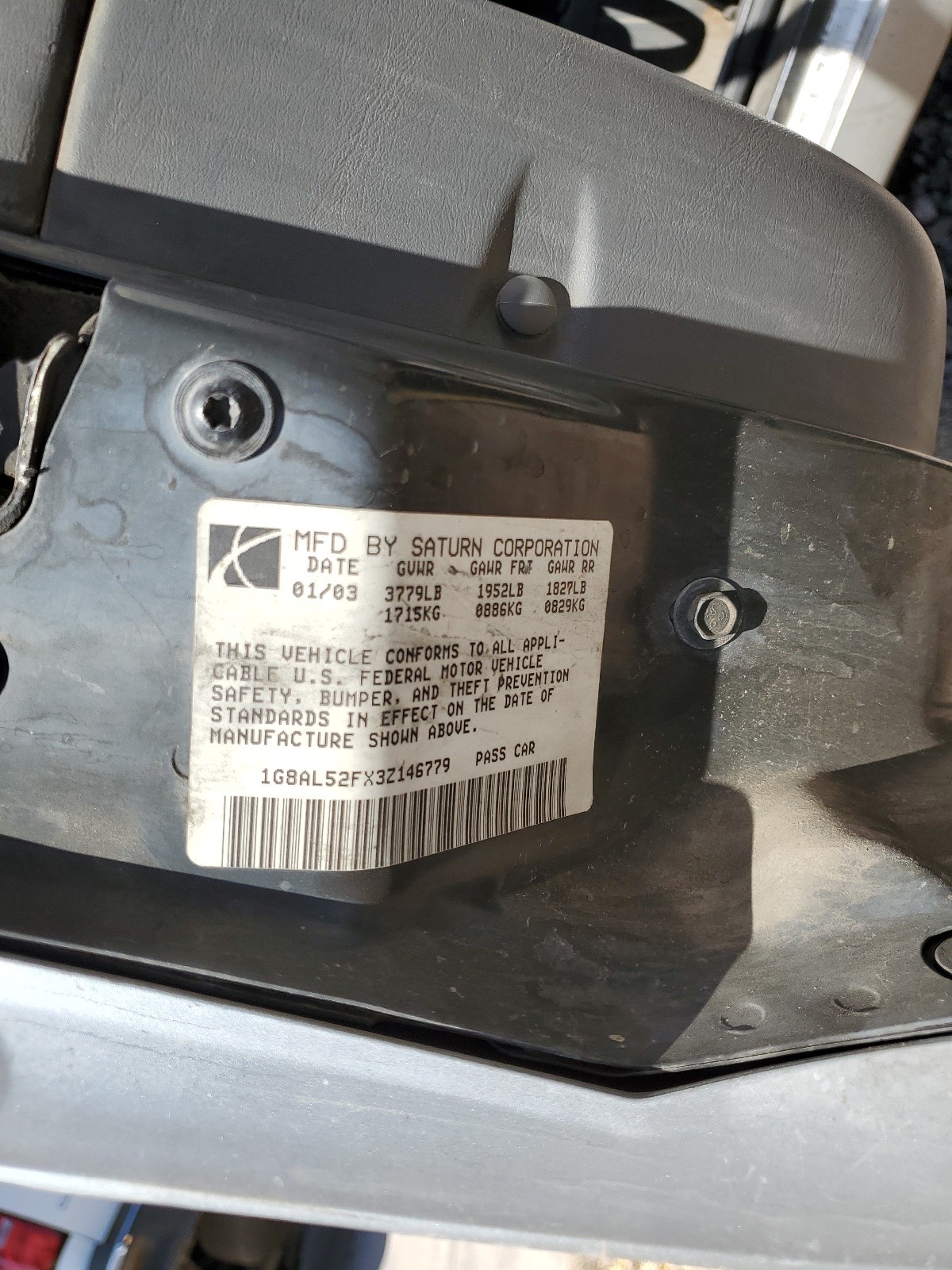 1G8AL52FX3Z146779 2003 Saturn Ion Level 3