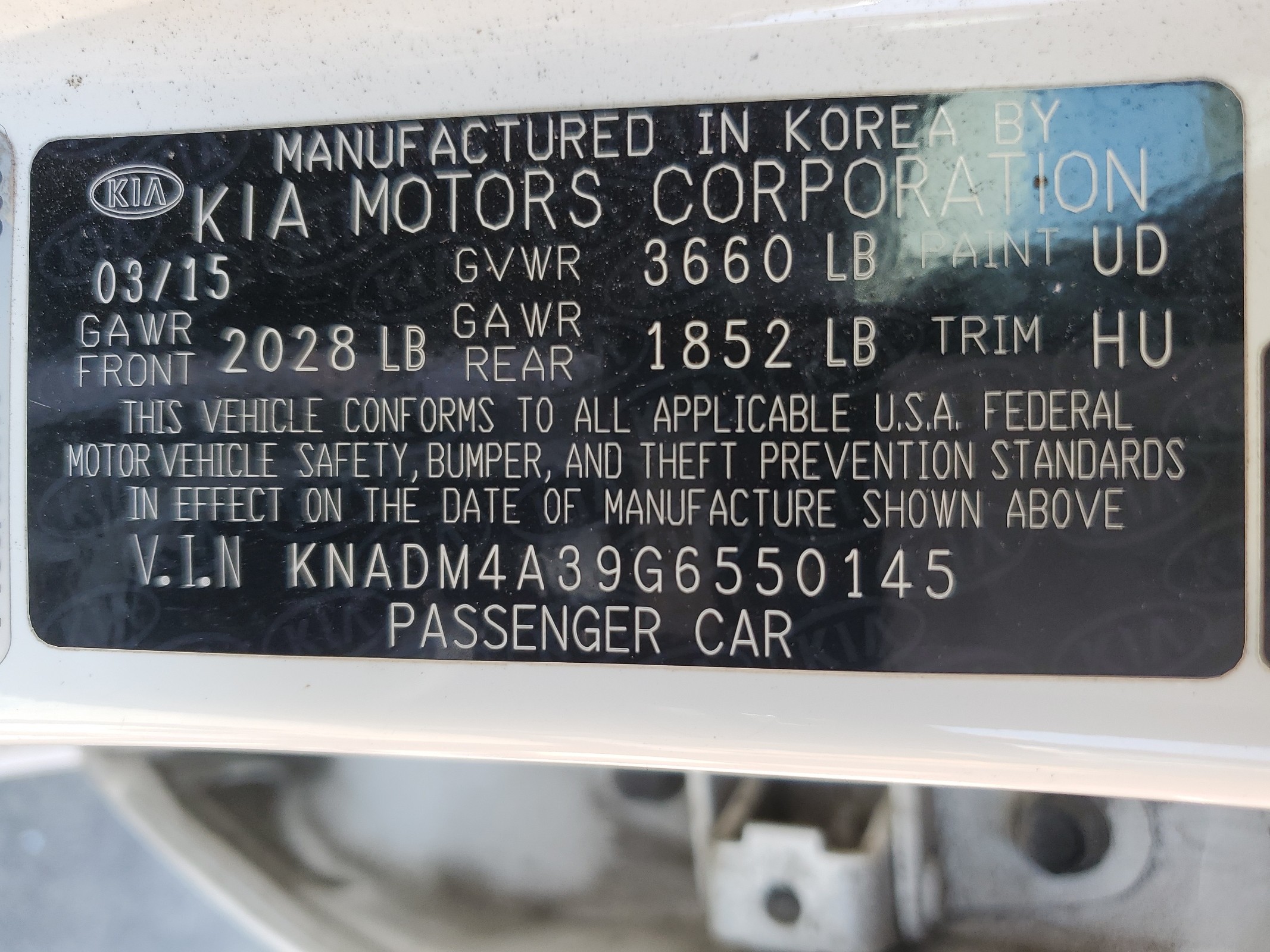 KNADM4A39G6550145 2016 Kia Rio Lx