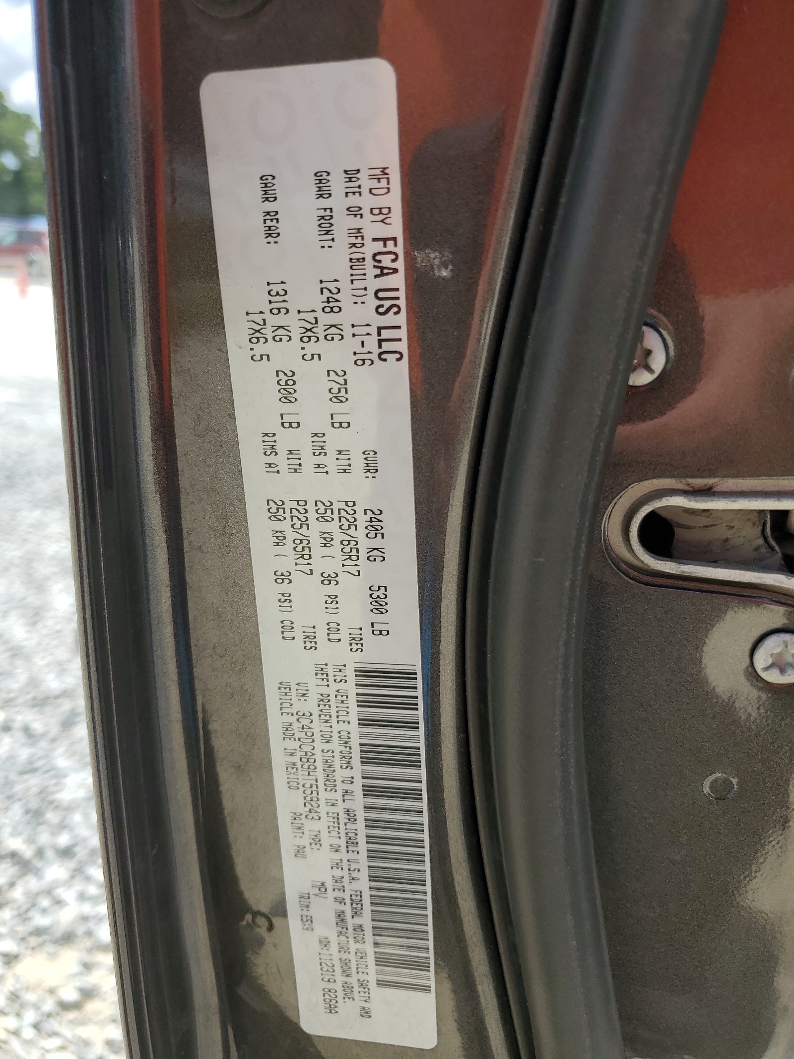 3C4PDCAB9HT559243 2017 Dodge Journey Se