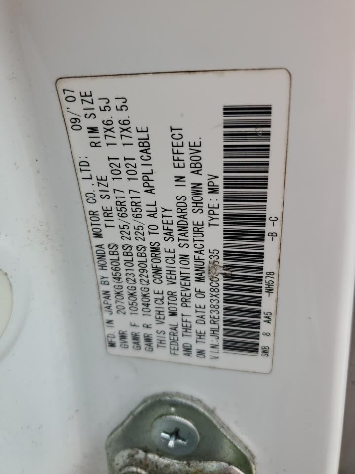 2008 Honda Cr-V Lx VIN: JHLRE383X8C005535 Lot: 60975874