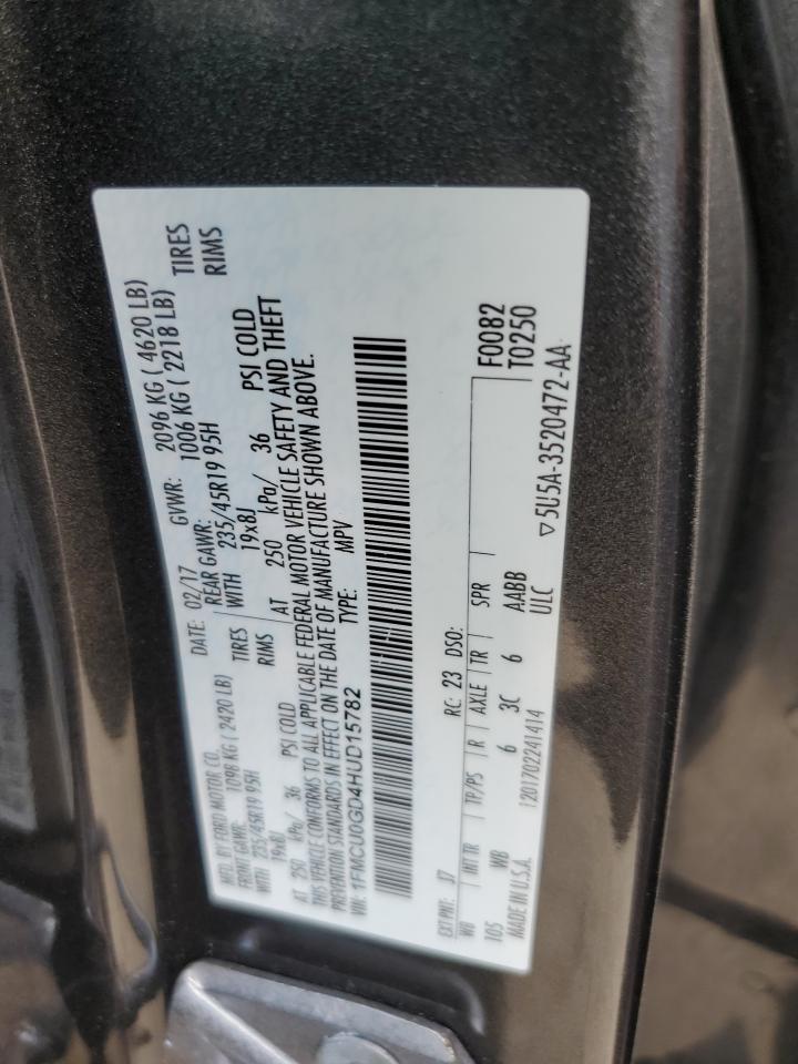 2017 Ford Escape Se VIN: 1FMCU0GD4HUD15782 Lot: 60410774