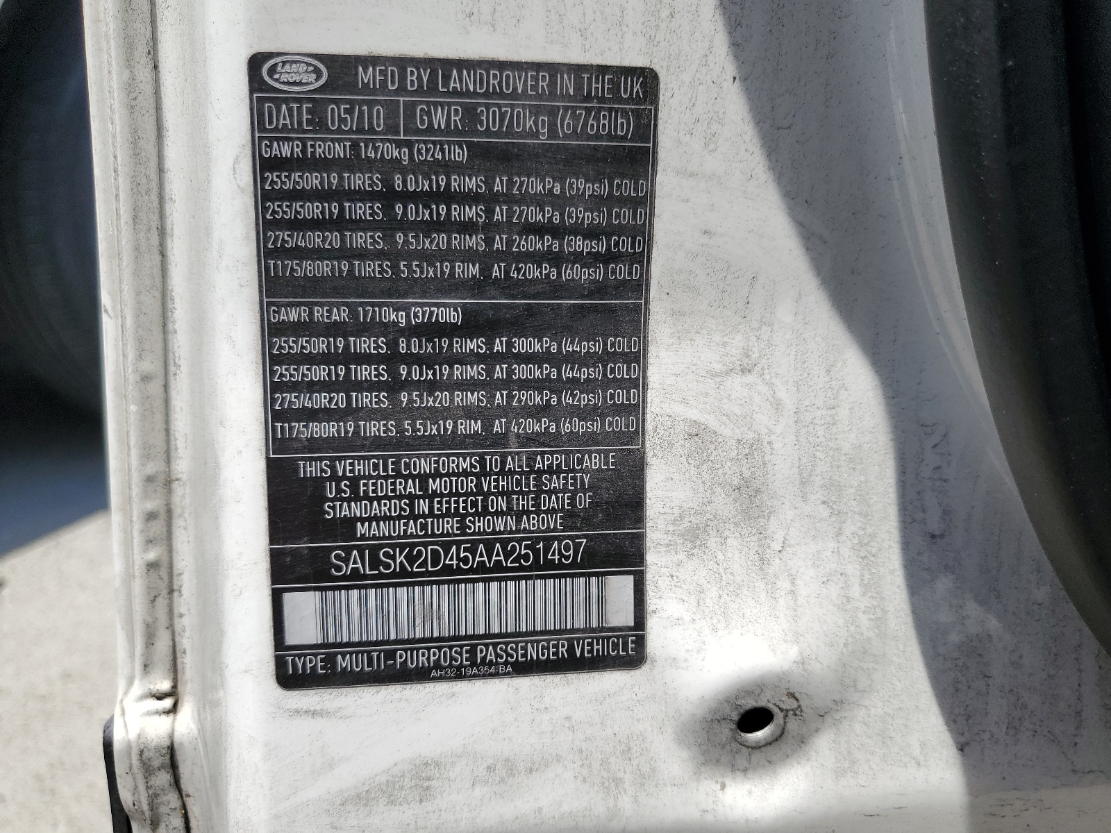 SALSK2D45AA251497 2010 Land Rover Range Rover Sport Lux