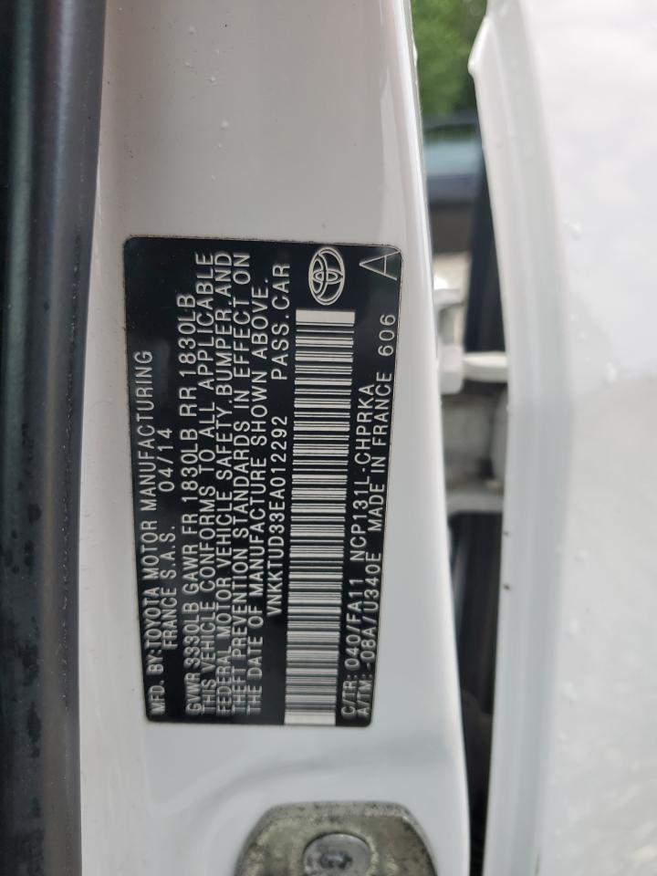 VNKKTUD33EA012292 2014 Toyota Yaris