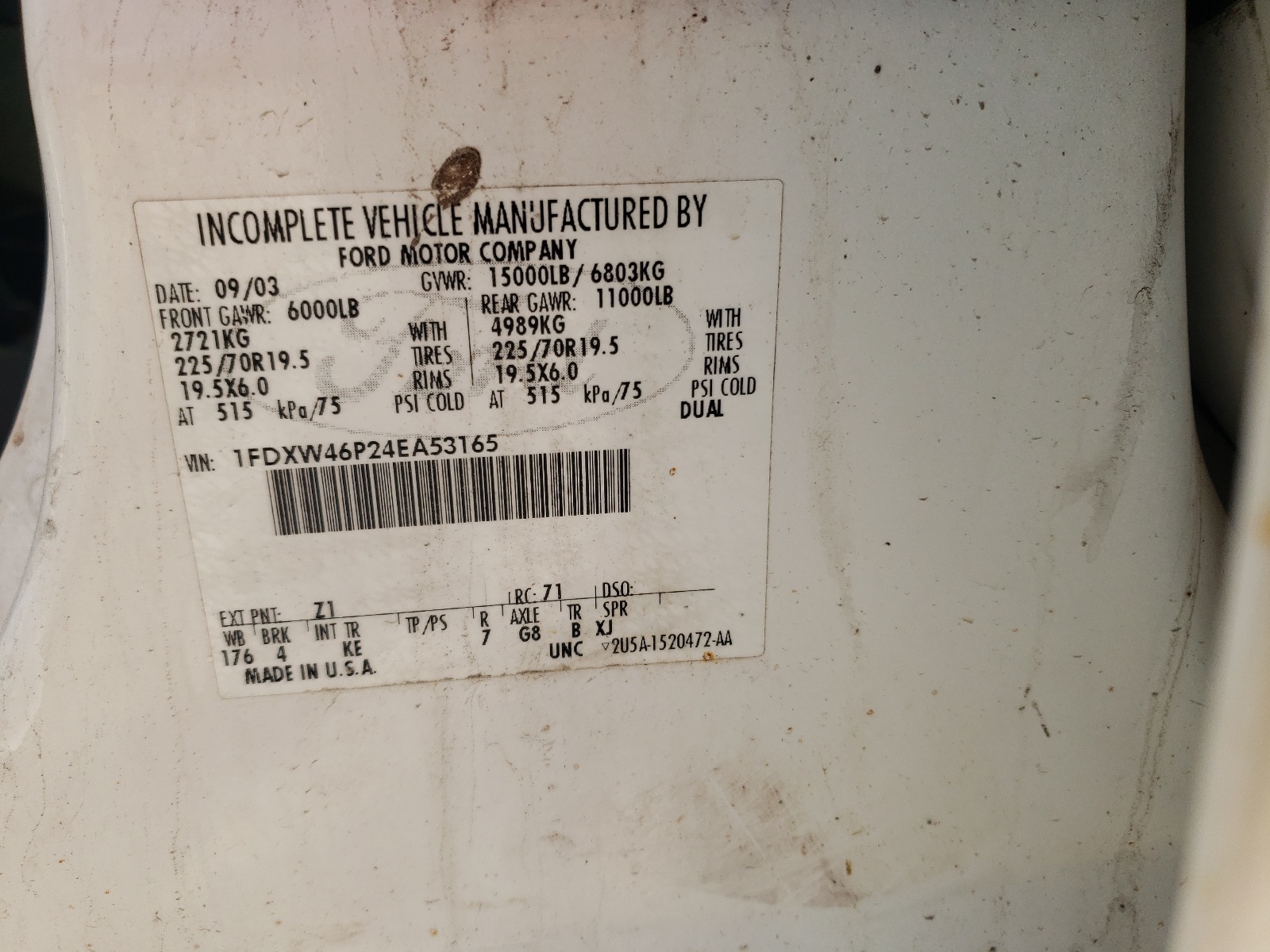 1FDXW46P24EA53165 2004 Ford F450 Super Duty