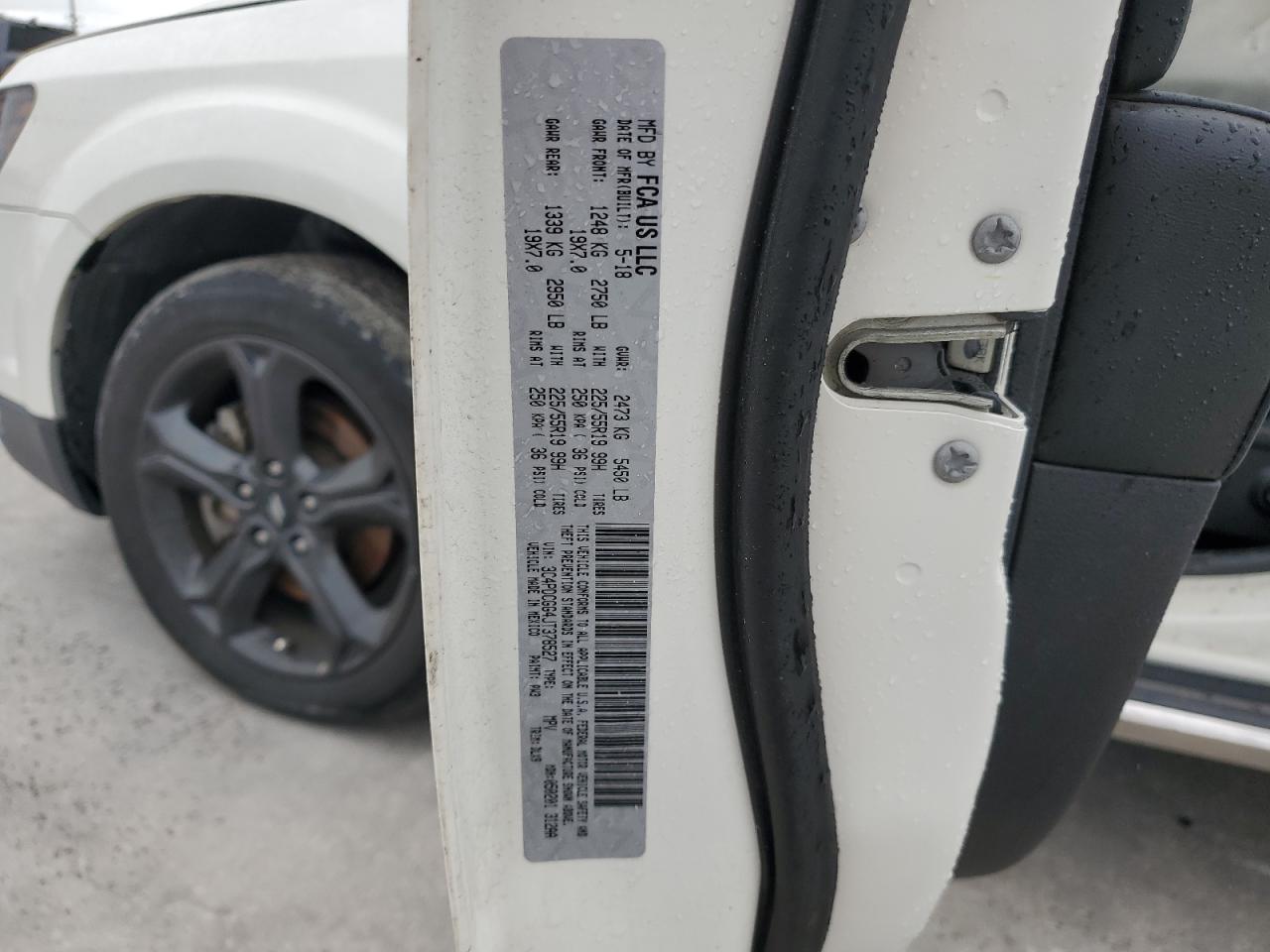 2018 Dodge Journey Crossroad VIN: 3C4PDCGG4JT378527 Lot: 59784744