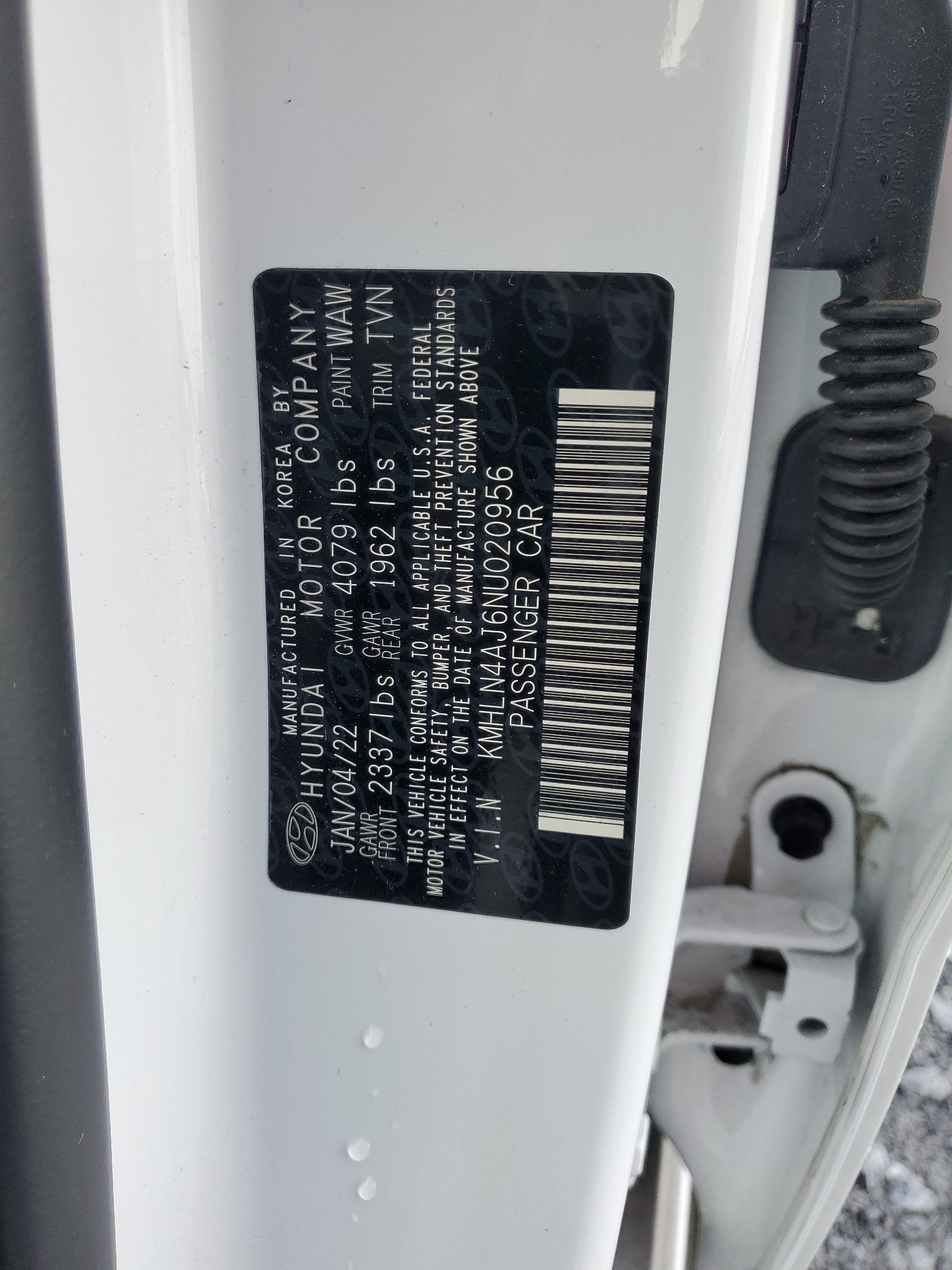 KMHLN4AJ6NU020956 2022 Hyundai Elantra Limited