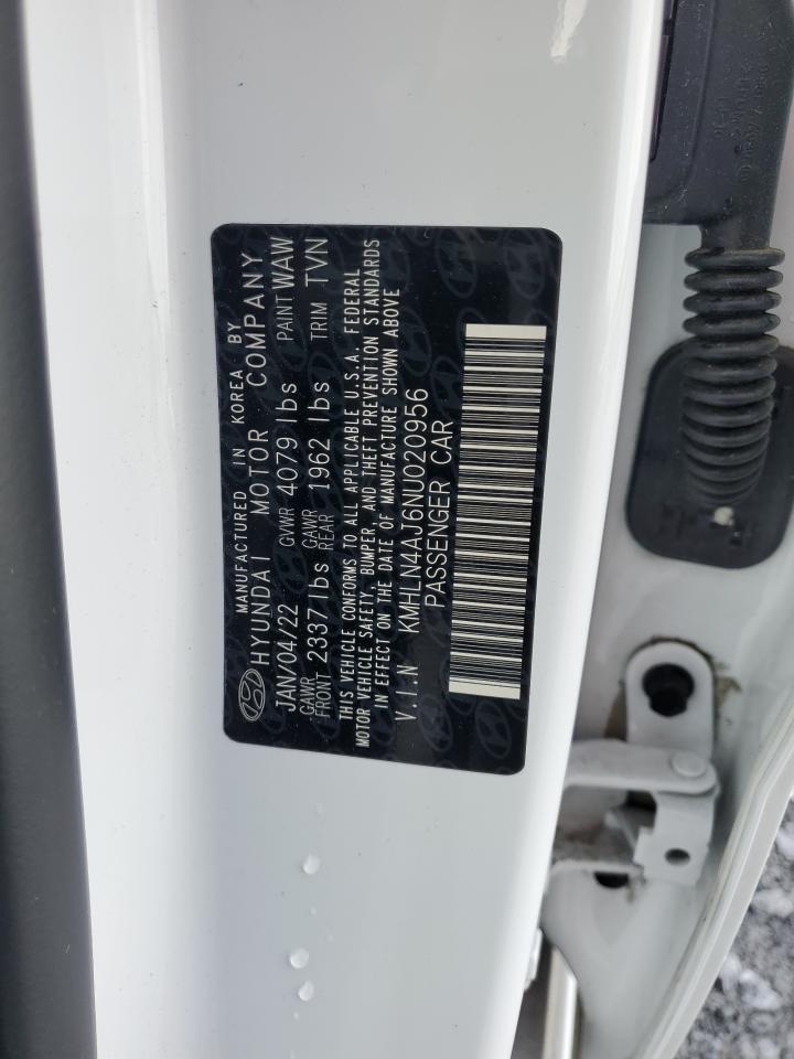 2022 Hyundai Elantra Limited VIN: KMHLN4AJ6NU020956 Lot: 57248354