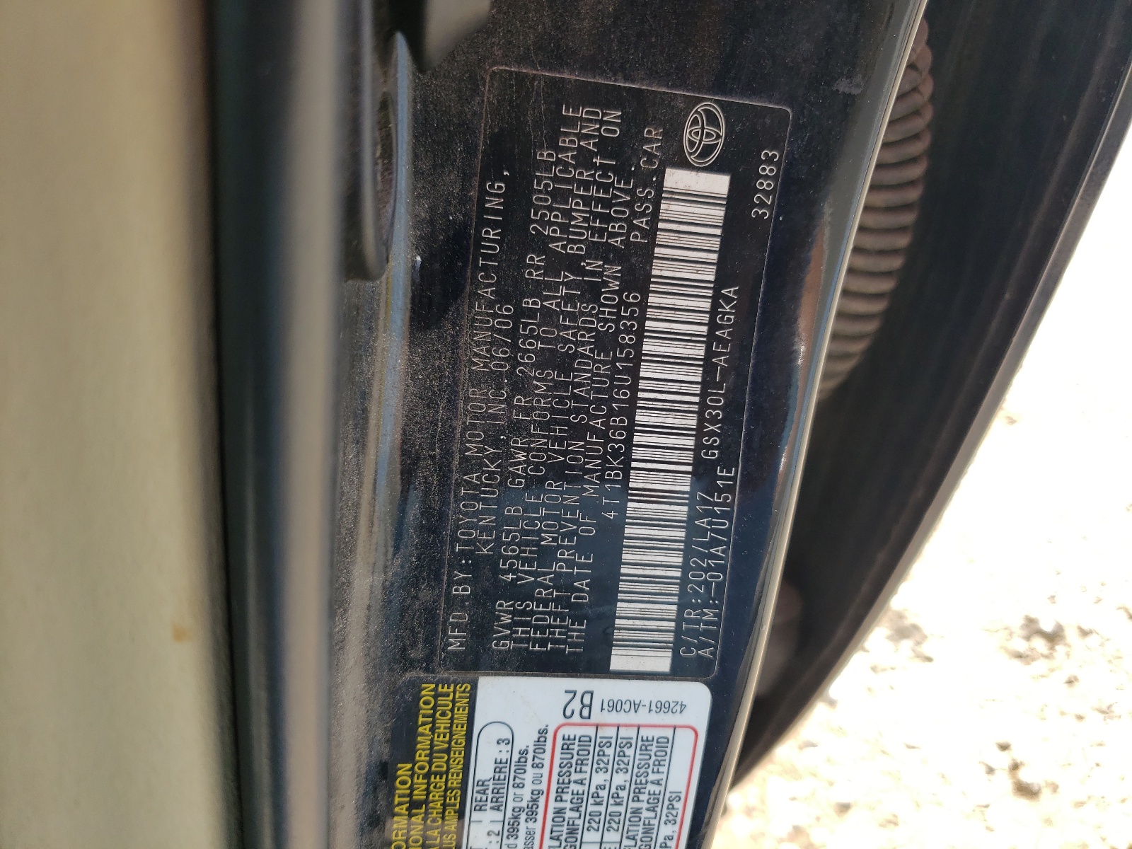 4T1BK36B16U158356 2006 Toyota Avalon Xl