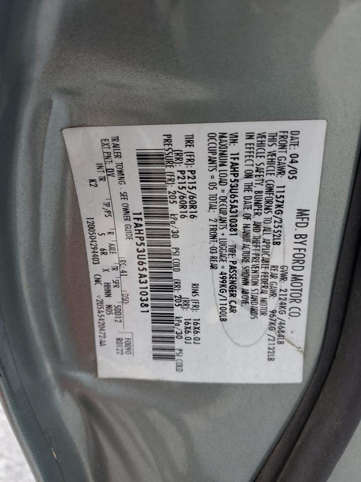 1FAHP53U65A310381 2005 Ford Taurus Se