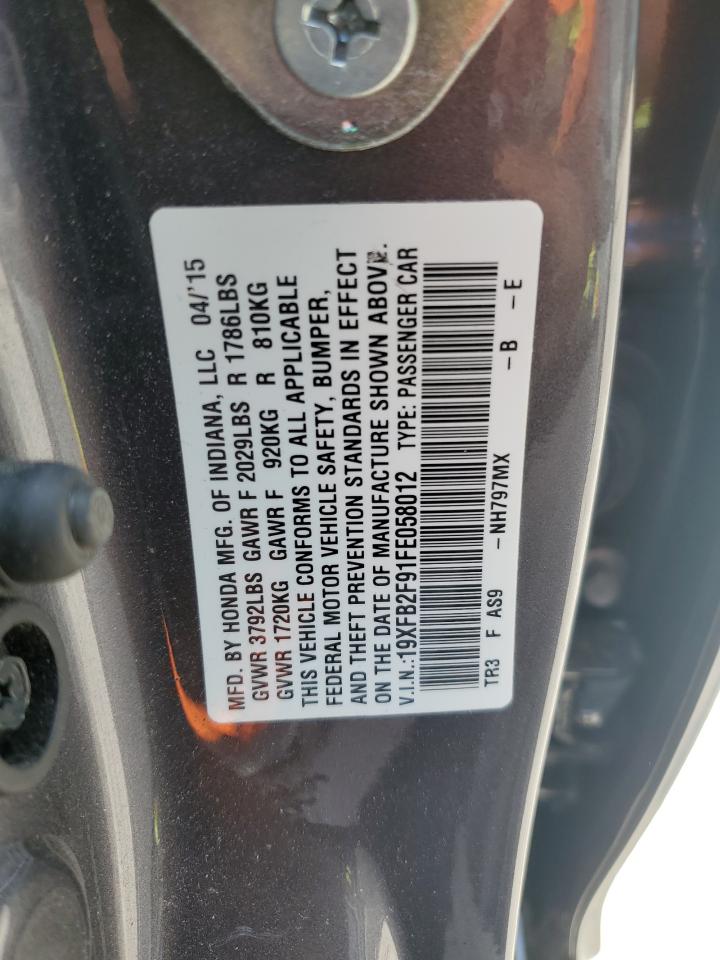 19XFB2F91FE058012 2015 Honda Civic Exl 19XFB2F91FE058012 2015 Honda Civic Exl