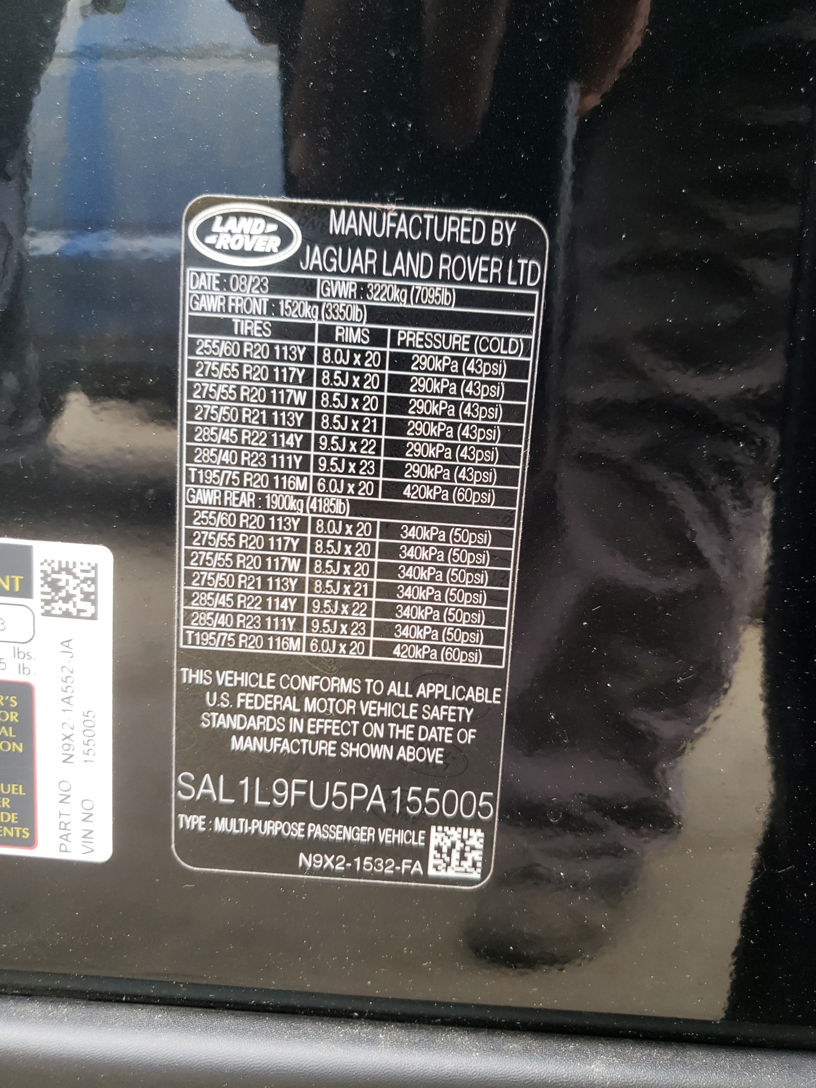 SAL1L9FU5PA155005 2023 Land Rover Range Rover Sport Dynamic Se