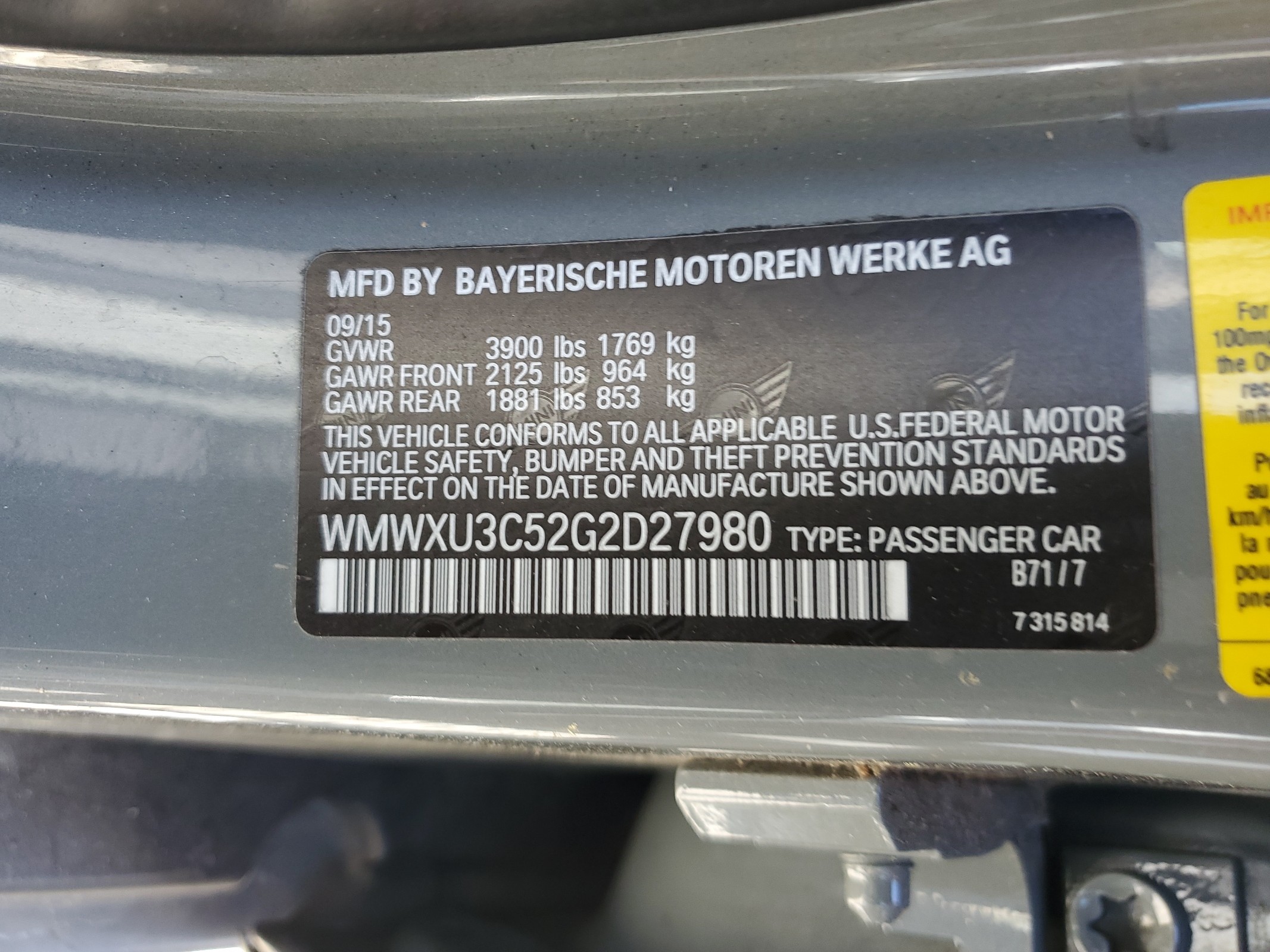 WMWXU3C52G2D27980 2016 Mini Cooper S