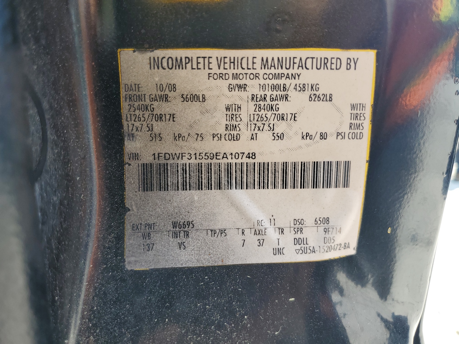 1FDWF31559EA10748 2009 Ford F350 Super Duty