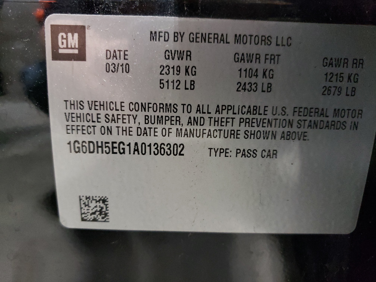 1G6DH5EG1A0136302 2010 Cadillac Cts Luxury Collection