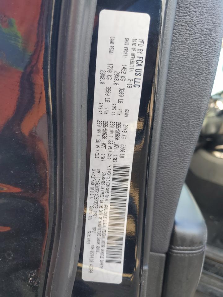 2019 Dodge Durango Gt VIN: 1C4RDHDG4KC573552 Lot: 59837564