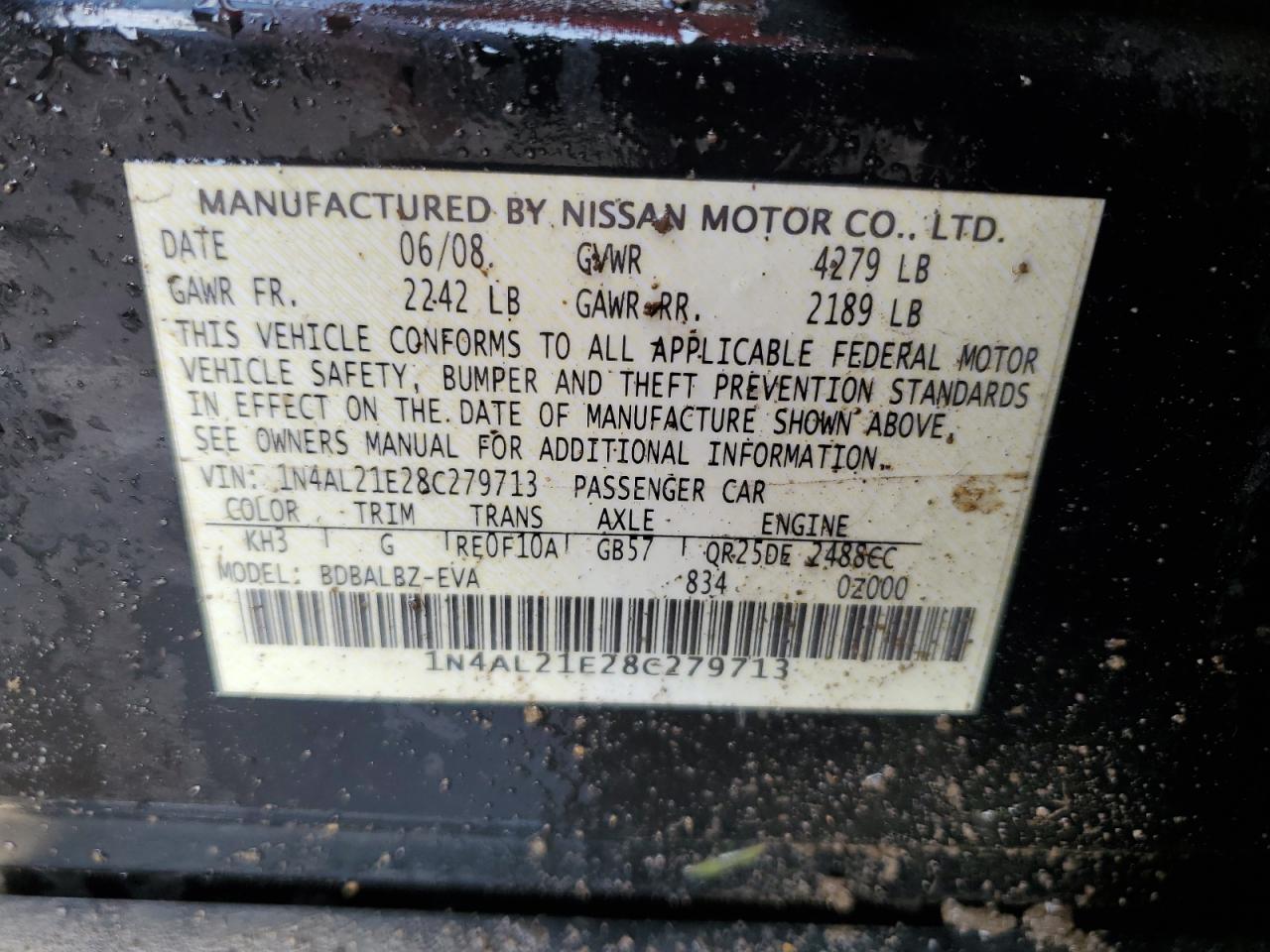 1N4AL21E28C279713 2008 Nissan Altima 2.5