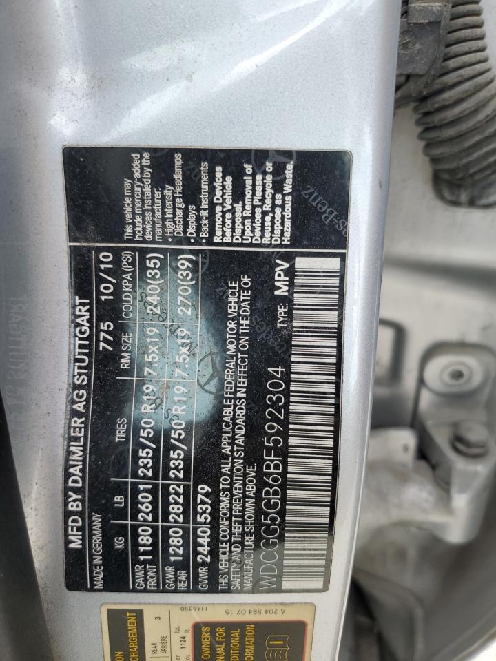 2011 Mercedes-Benz Glk 350 VIN: WDCGG5GB6BF592304 Lot: 61264604