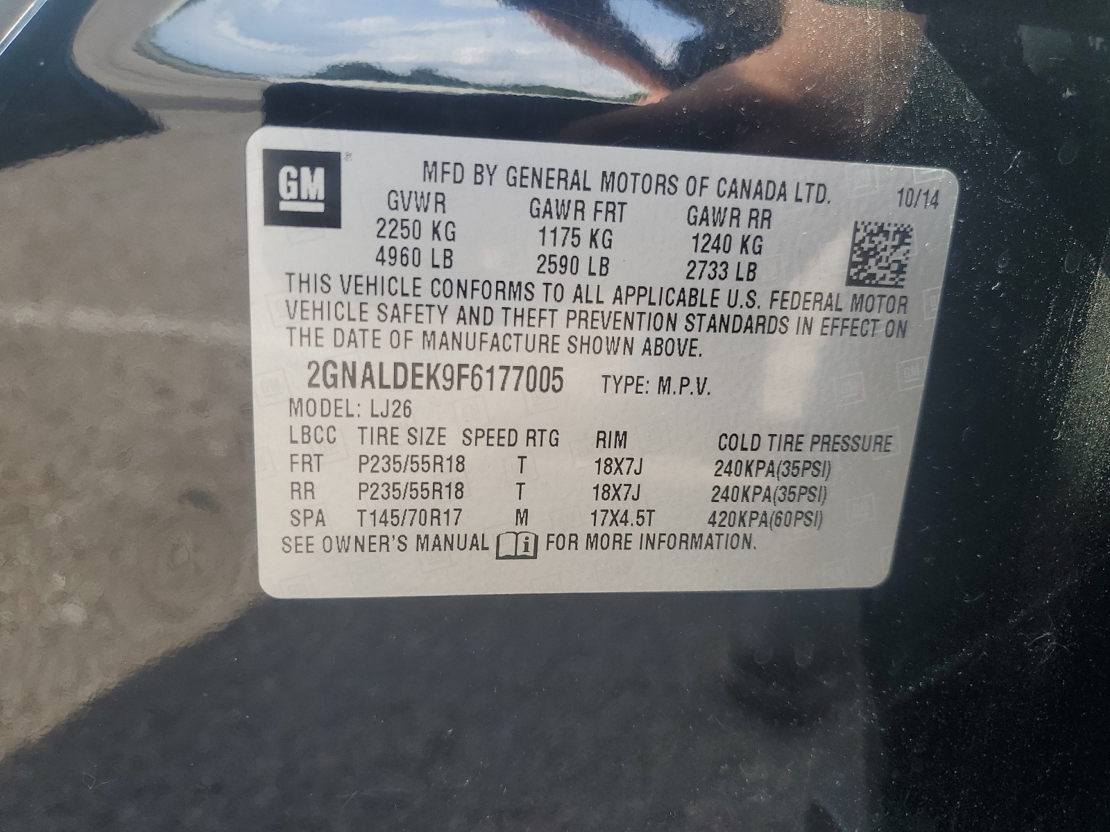 2GNALDEK9F6177005 2015 Chevrolet Equinox Ltz