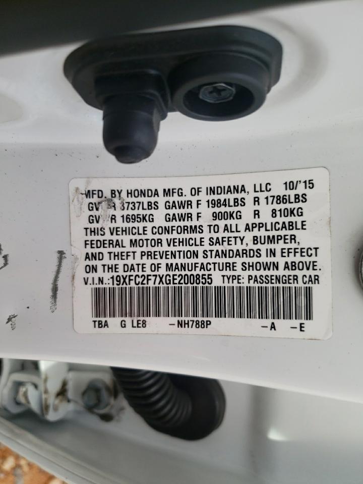 19XFC2F7XGE200855 2016 Honda Civic Ex
