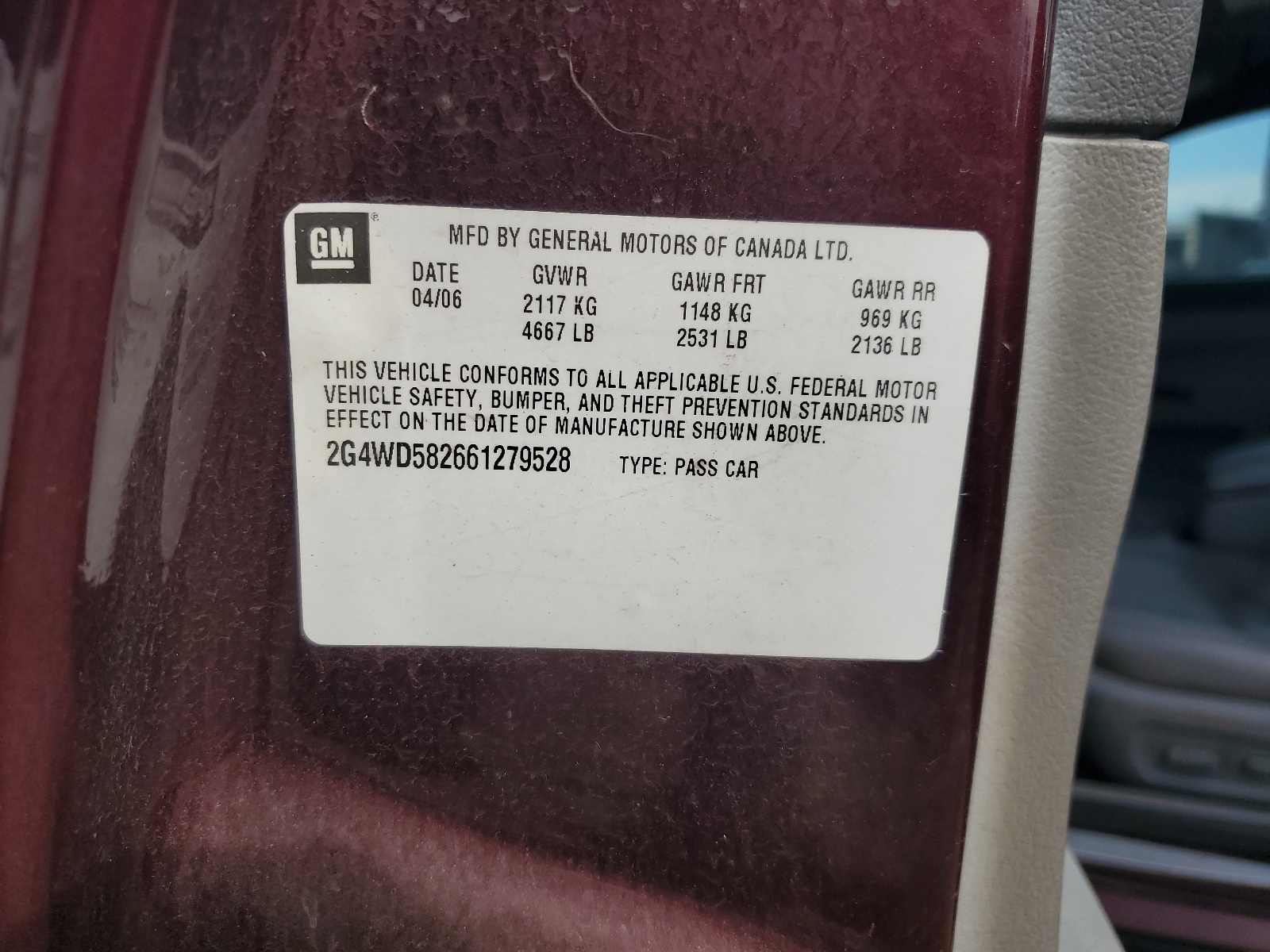 2G4WD582661279528 2006 Buick Lacrosse Cxl