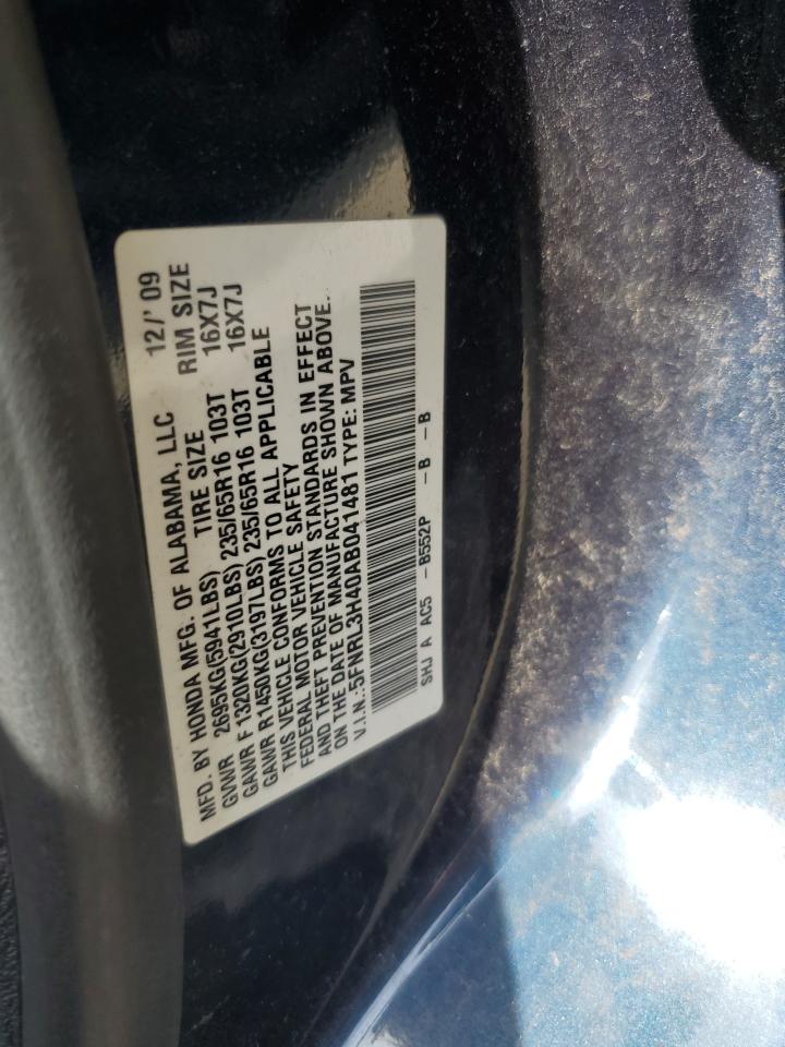 2010 Honda Odyssey Ex VIN: 5FNRL3H40AB041481 Lot: 59560564
