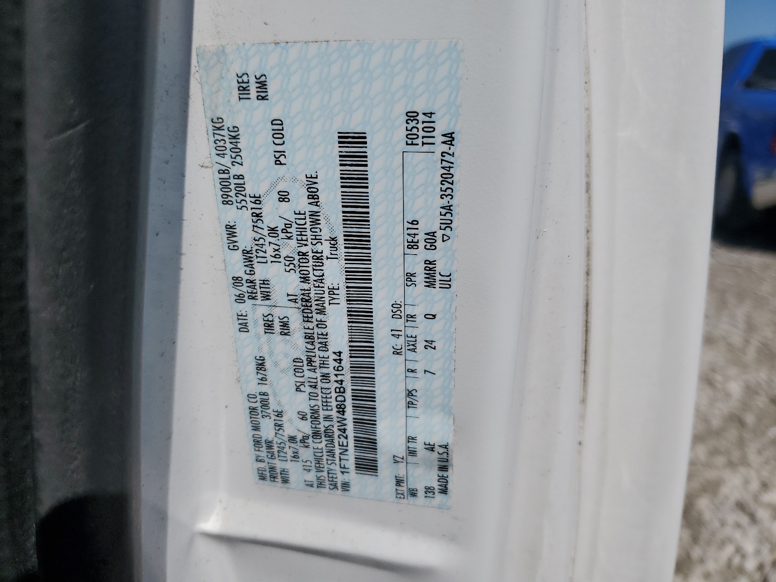 1FTNE24W48DB41644 2008 Ford Econoline E250 Van