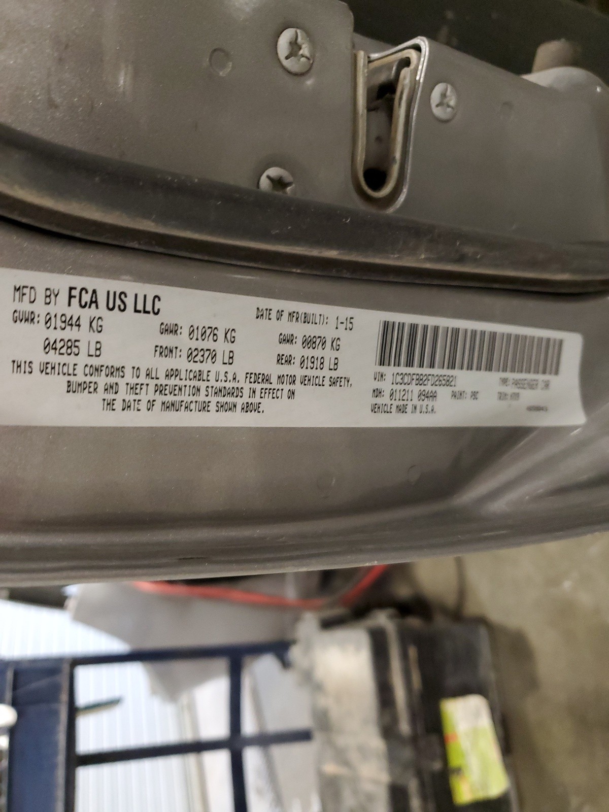 1C3CDFBB2FD265821 2015 Dodge Dart Sxt