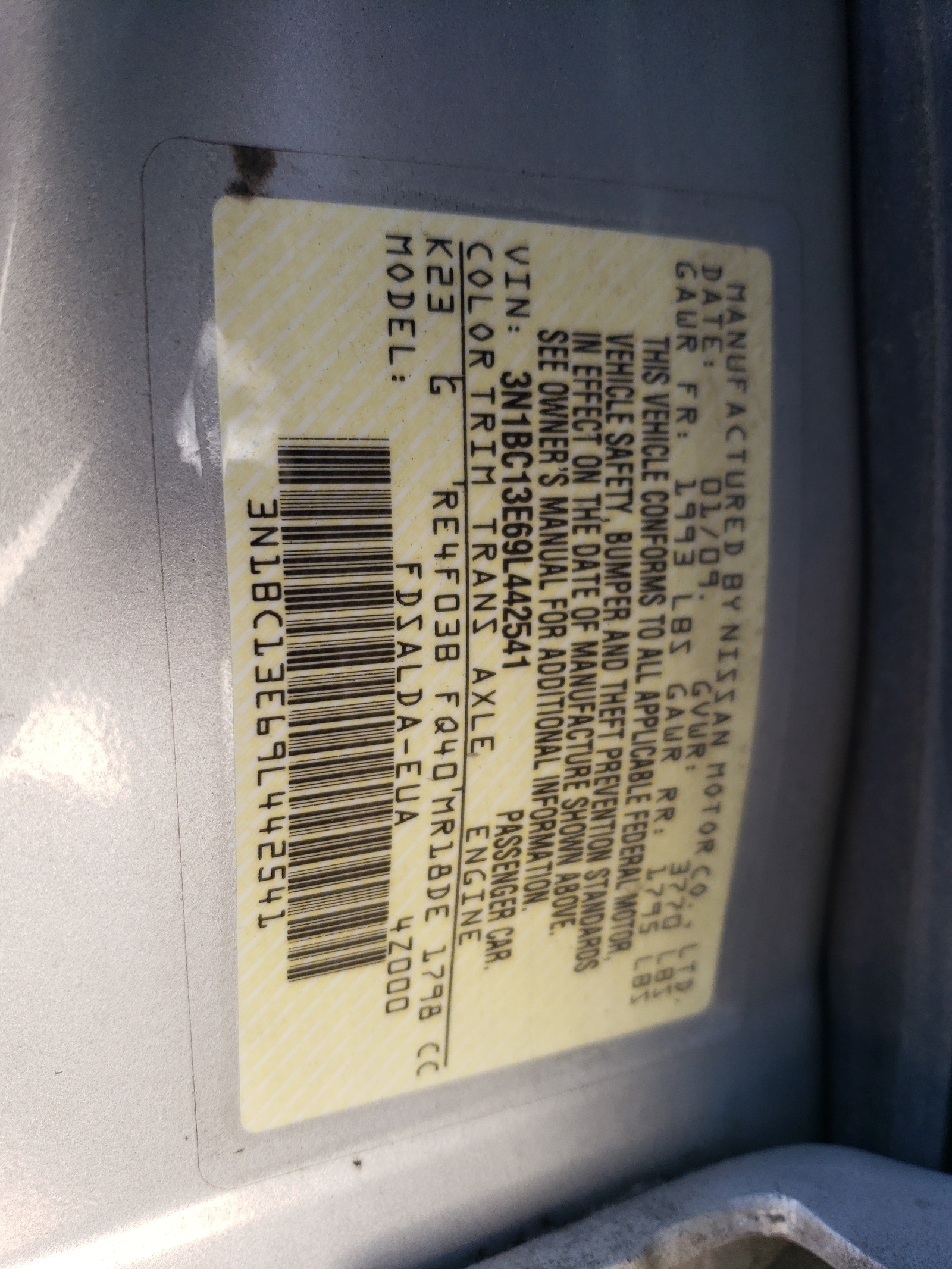 3N1BC13E69L442541 2009 Nissan Versa S