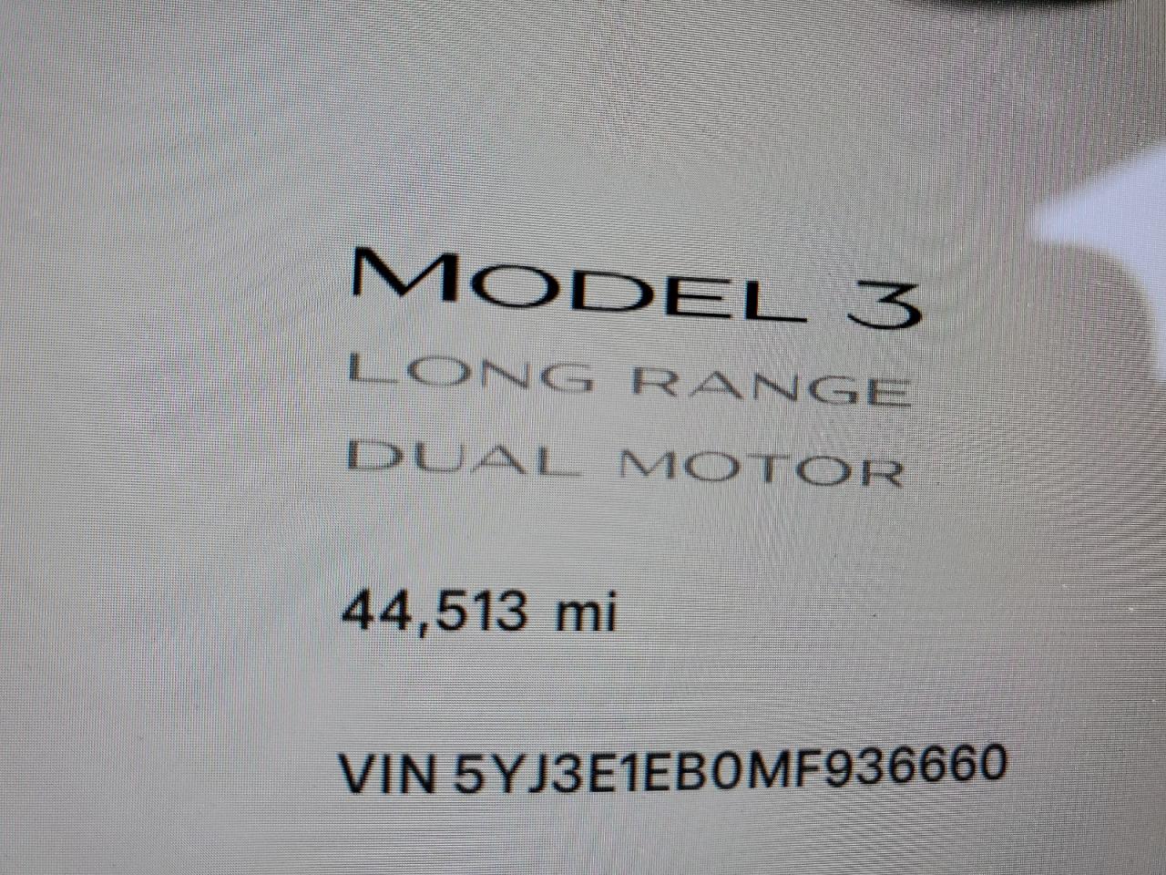 2021 Tesla Model 3 VIN: 5YJ3E1EB0MF936660 Lot: 59132144