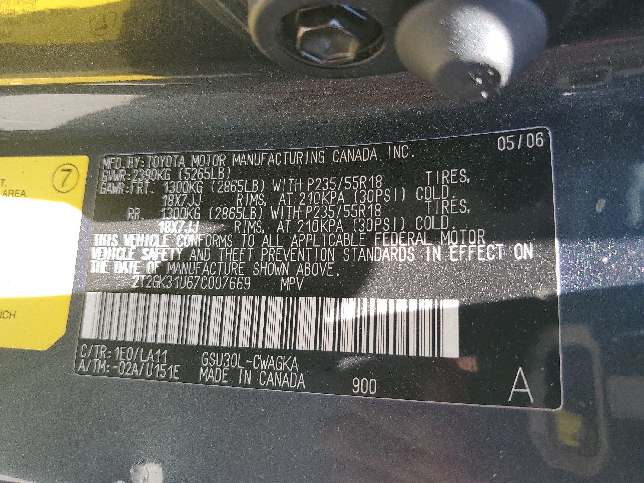 2T2GK31U67C007669 2007 Lexus Rx 350