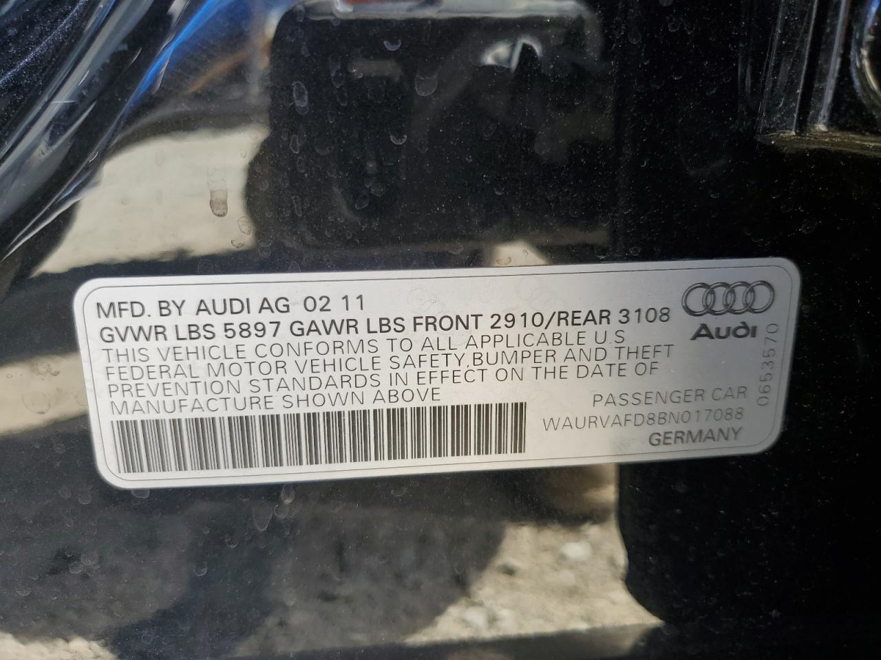 2011 Audi A8 L Quattro VIN: WAURVAFD8BN017088 Lot: 61157984