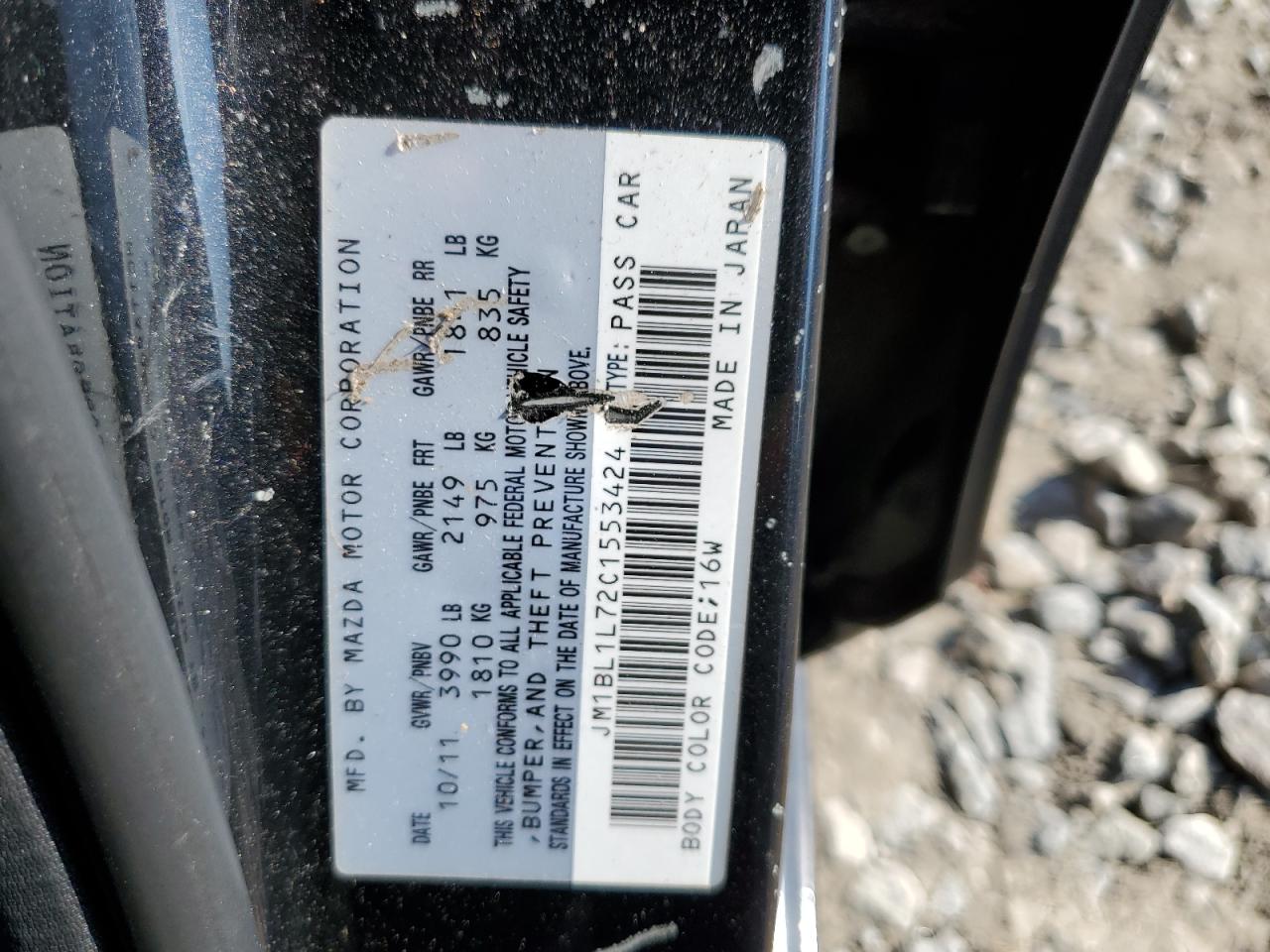 2012 Mazda 3 I VIN: JM1BL1L72C1553424 Lot: 58249284