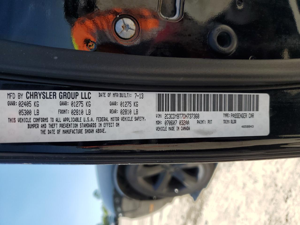 2013 Dodge Challenger R/T VIN: 2C3CDYBT7DH737368 Lot: 57956544