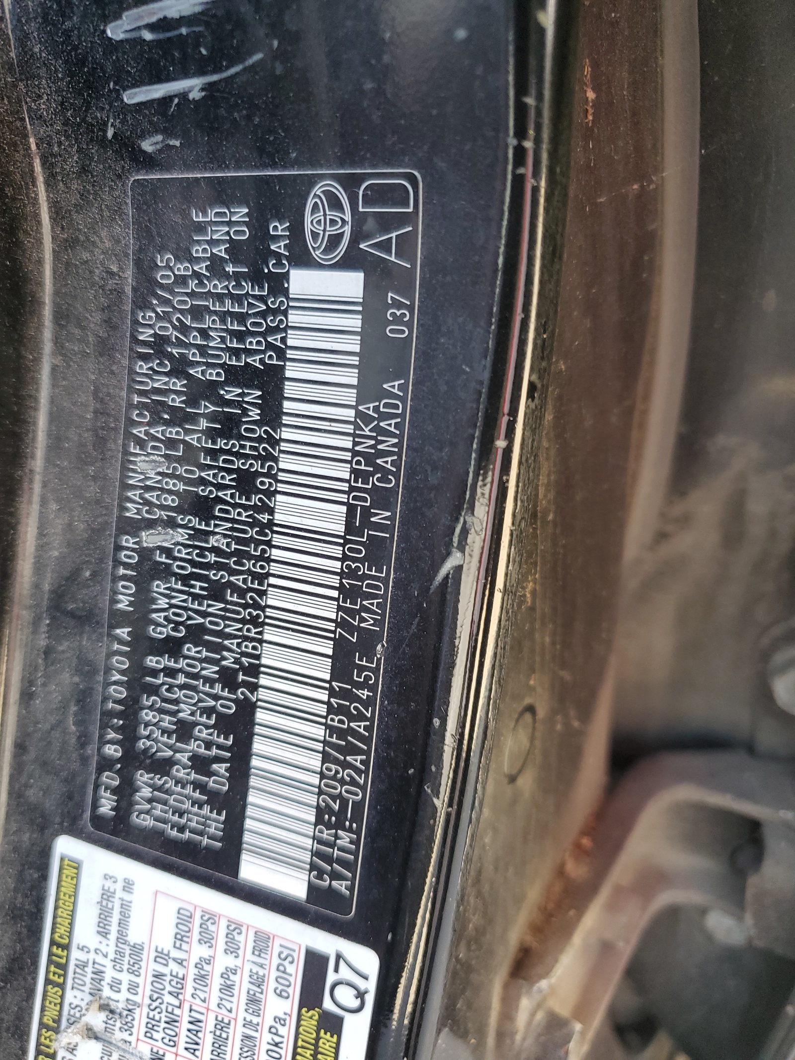 2T1BR32E65C429522 2005 Toyota Corolla Ce