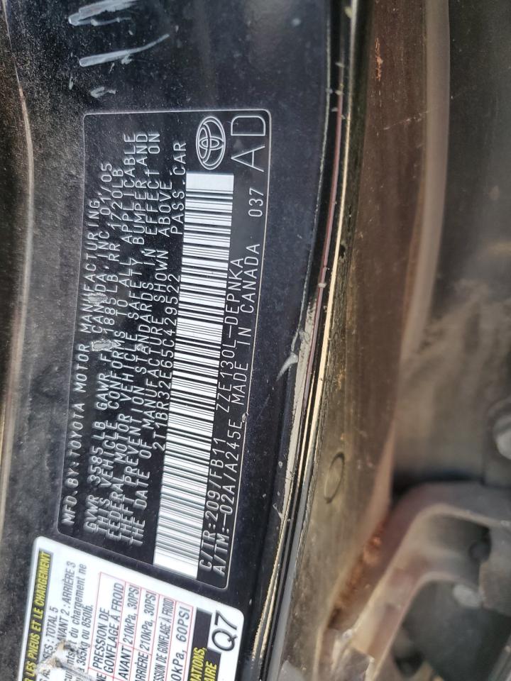 2005 Toyota Corolla Ce VIN: 2T1BR32E65C429522 Lot: 57220084