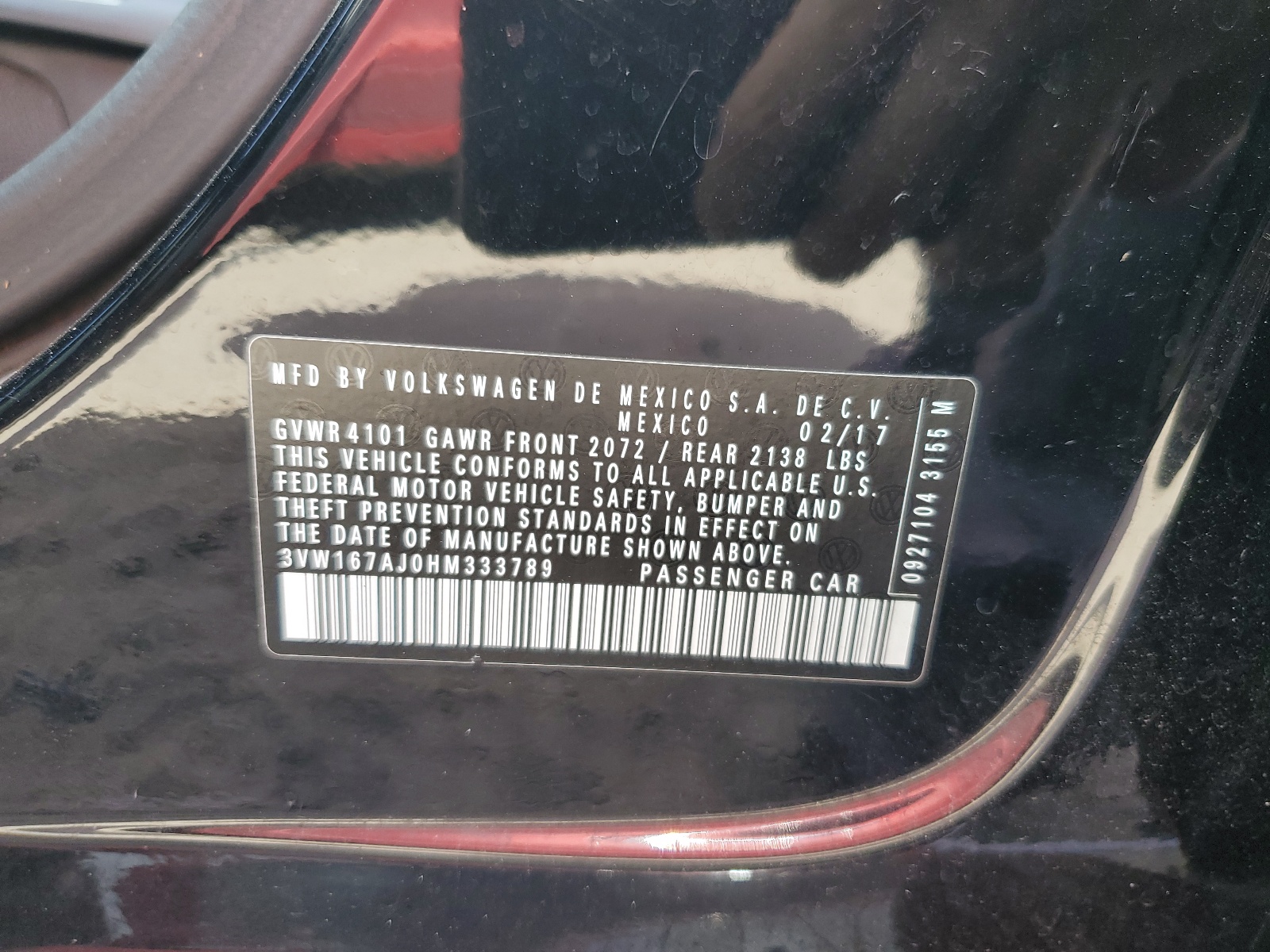 3VW167AJ0HM333789 2017 Volkswagen Jetta S